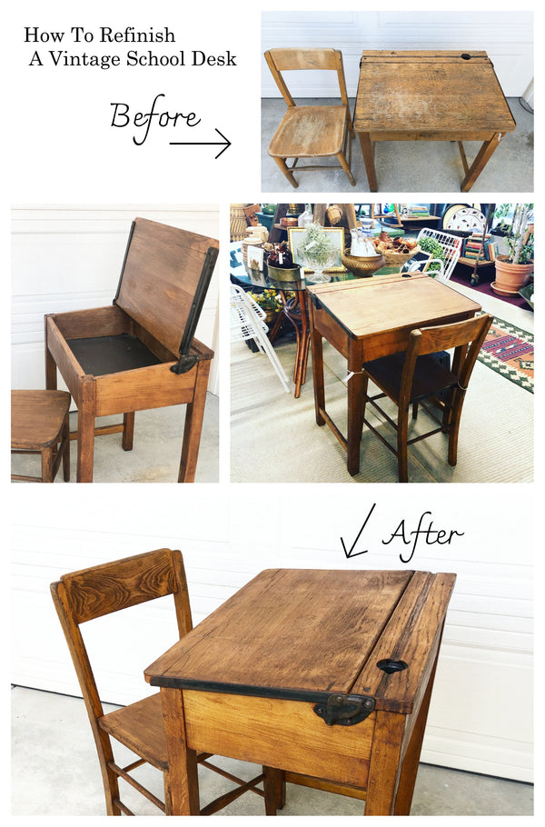 How To Refinish a Vintage School Desk Mendez Manor