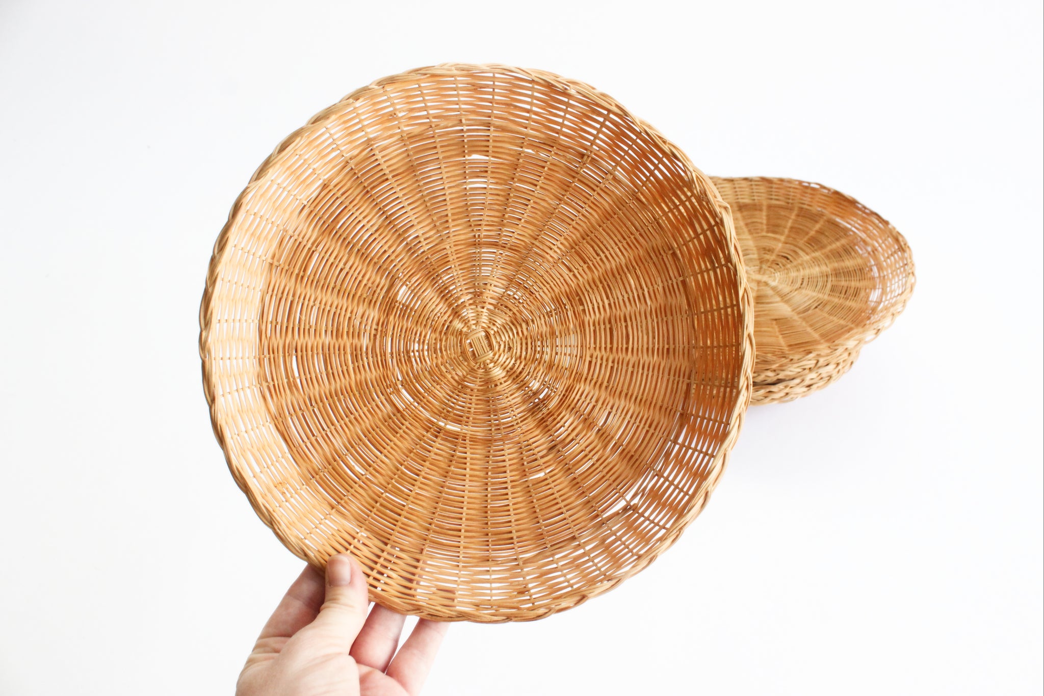 Wicker Paper Plate Holders, Set of 8 Woven Plates