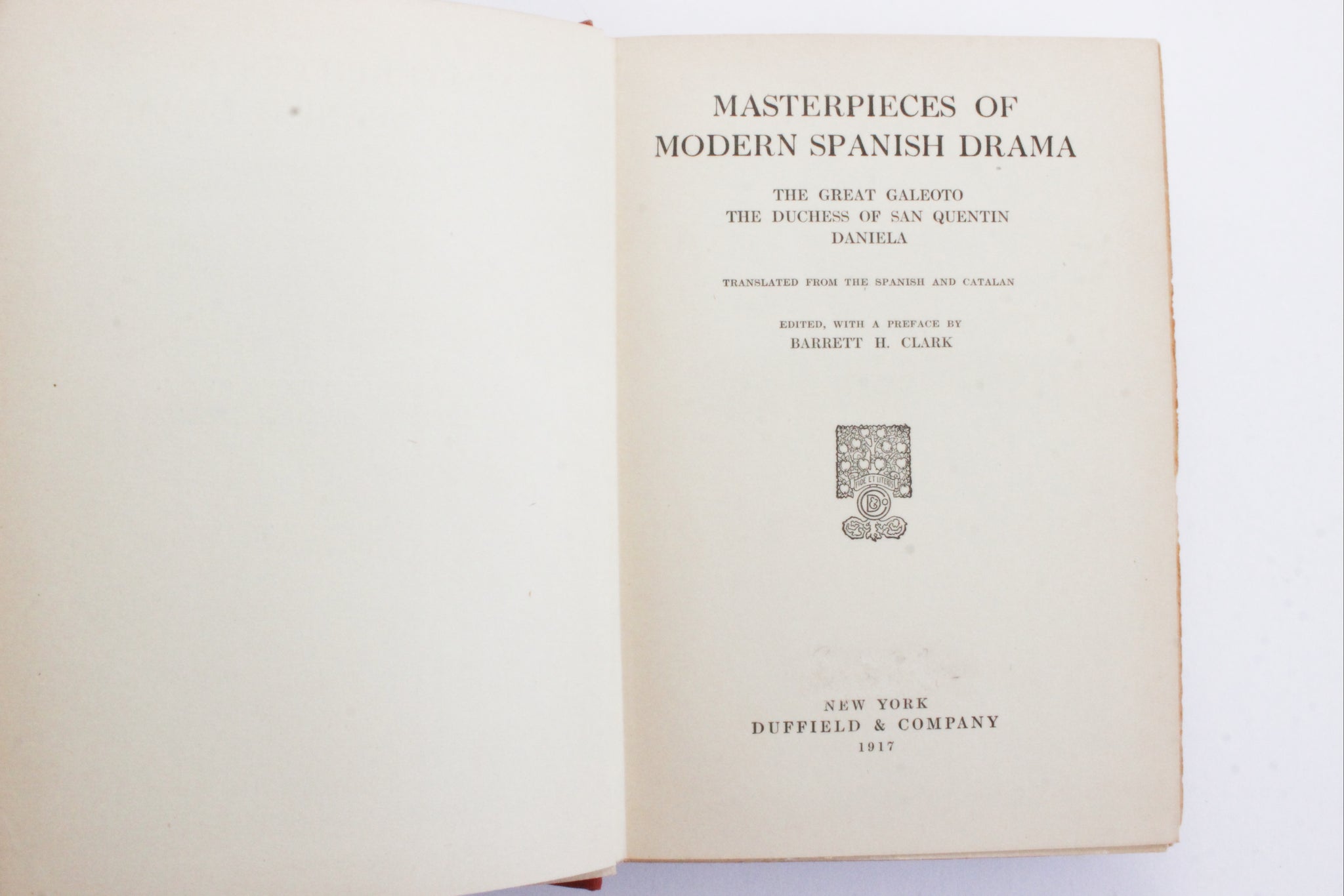 Antique Hardcover Book, 1917 Edition - Masterpieces of Modern Spanish Drama