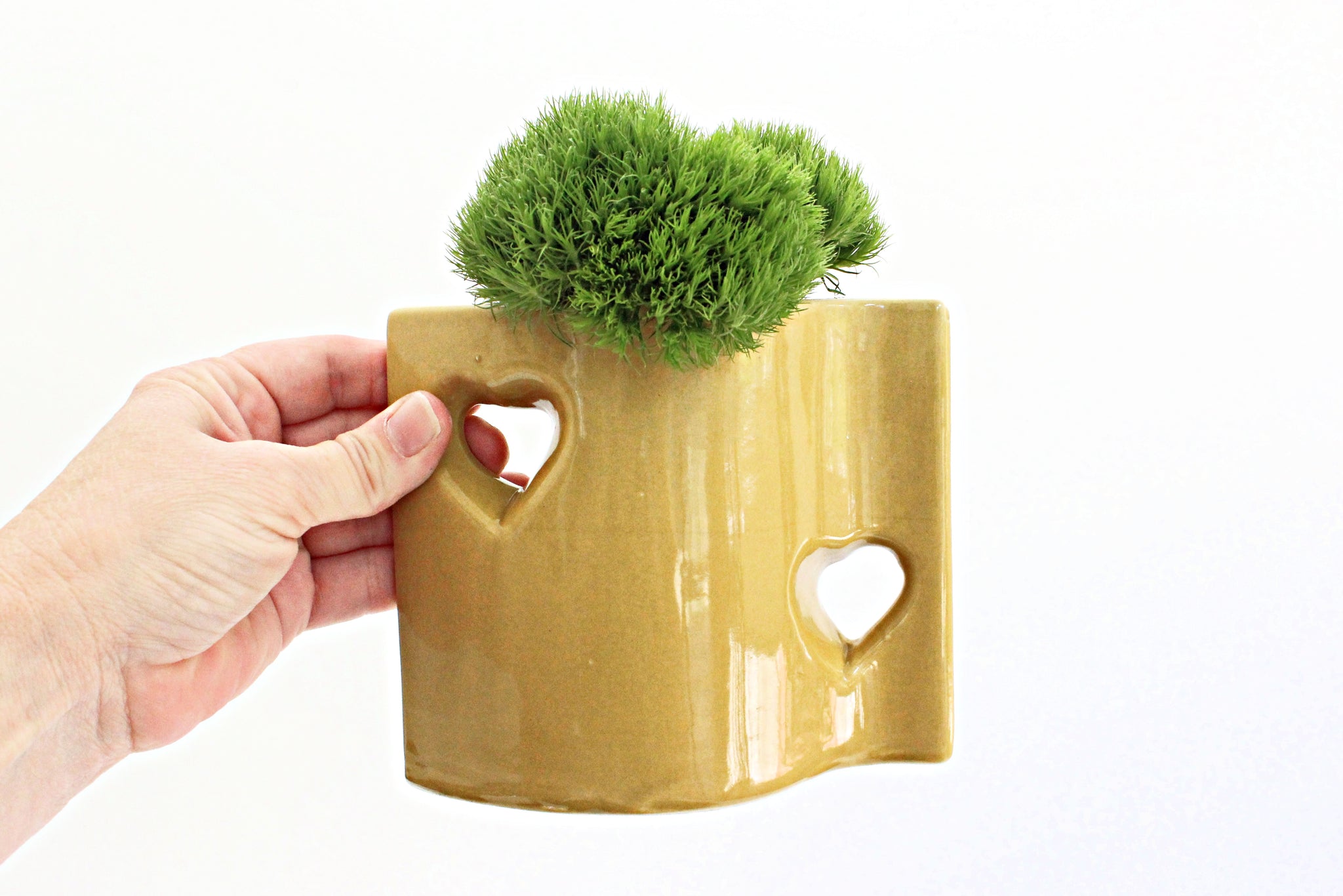 1980's Ceramic Bud Vase, Small Yellow Vase