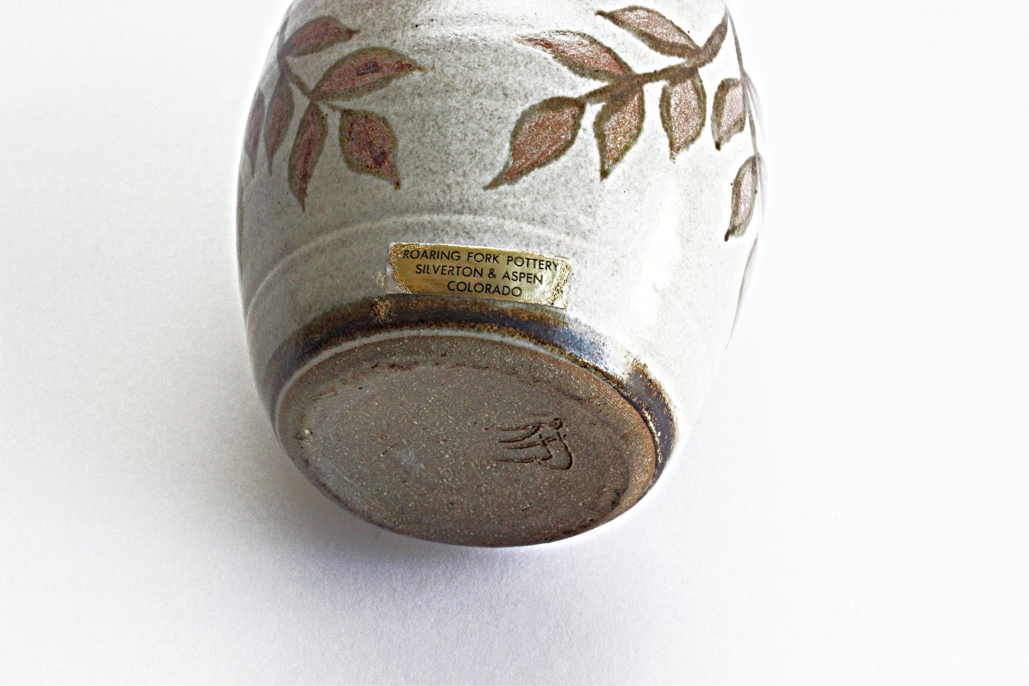 Hand Painted Ceramic Vase, Vintage Stoneware Fine Art Pottery