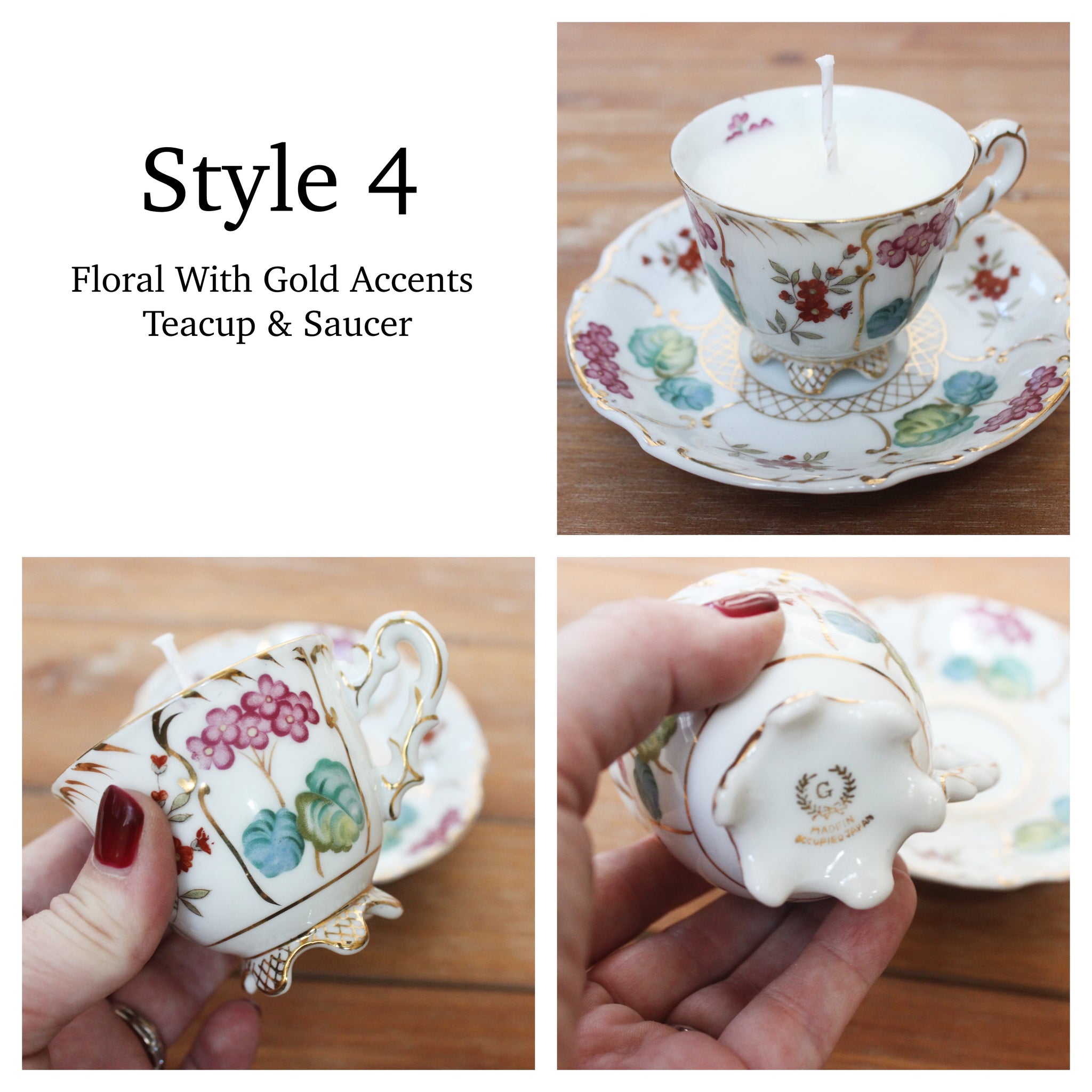 Vintage Teacup Candles, Lavender & Rosemary Soy Candles