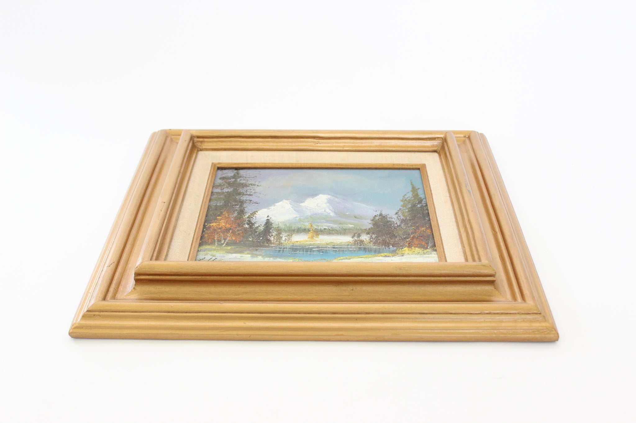 Vintage Fine Art Painting, Framed Landscape, Acrylic on Canvas, Wall Art