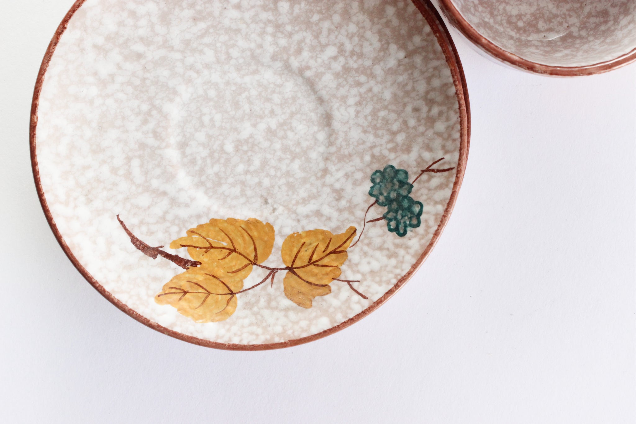 Hand Painted Tea Set, Vintage Espresso Set, Fall Table Decor