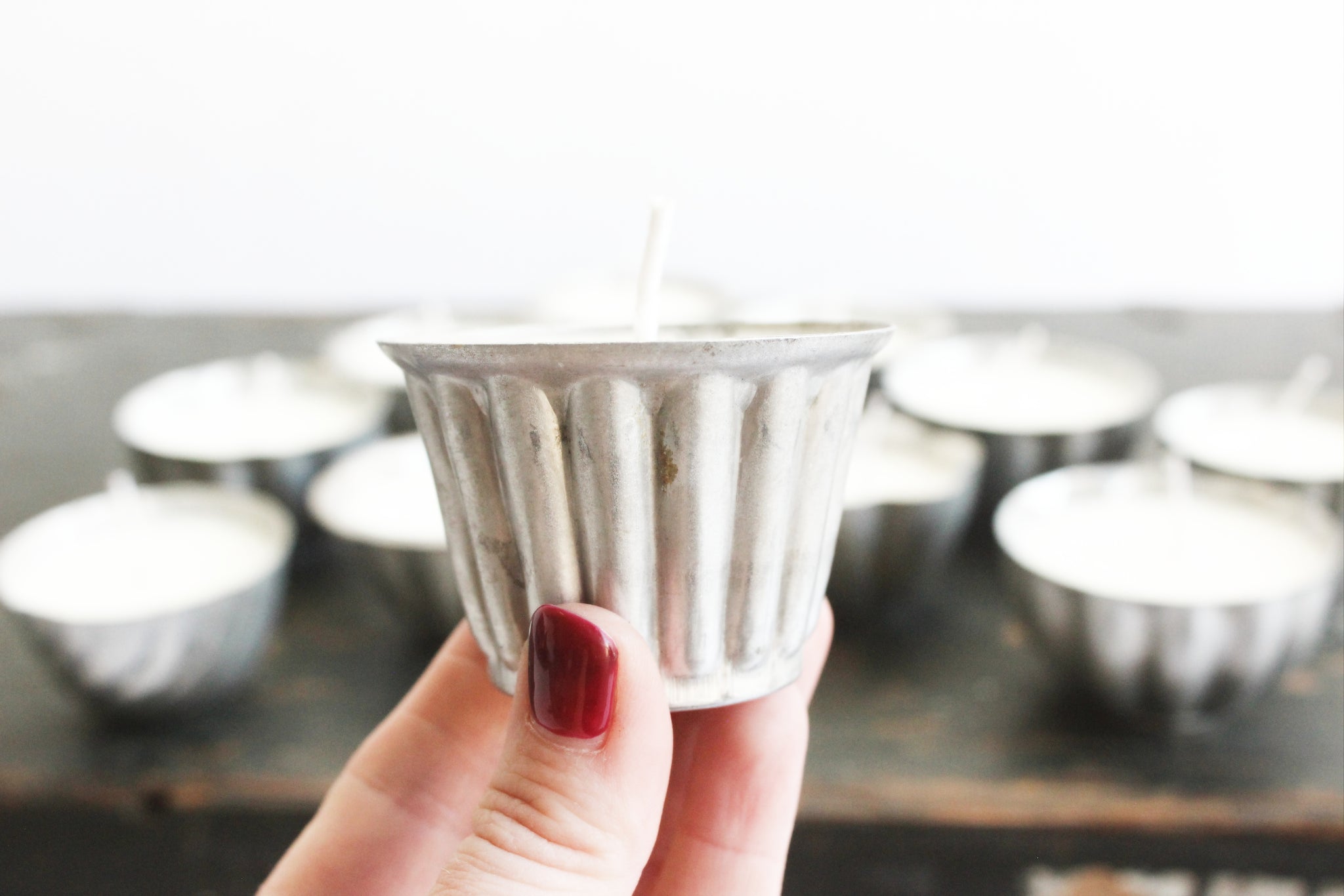 Set of 3 Soy Wax Candles, Upcycled Vintage Jello Mold Candles