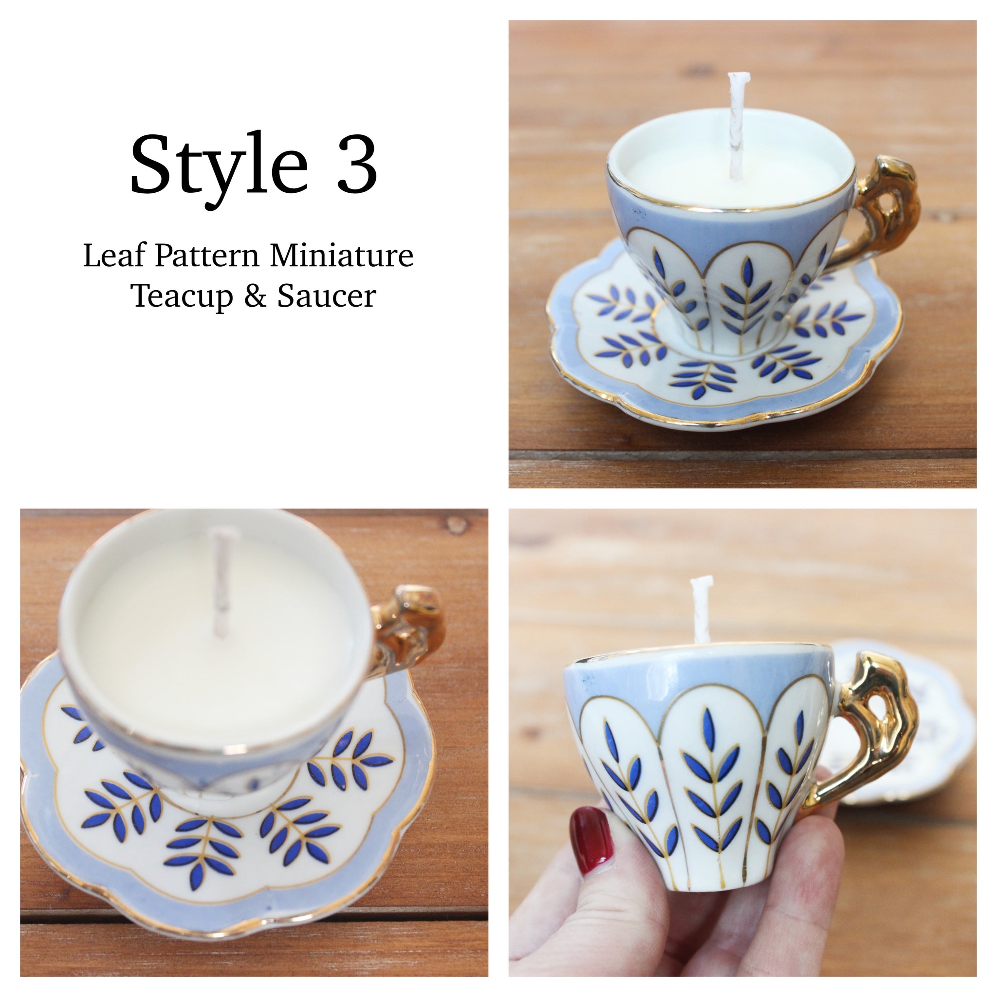 Vintage Teacup Candles, Lavender & Rosemary Soy Candles