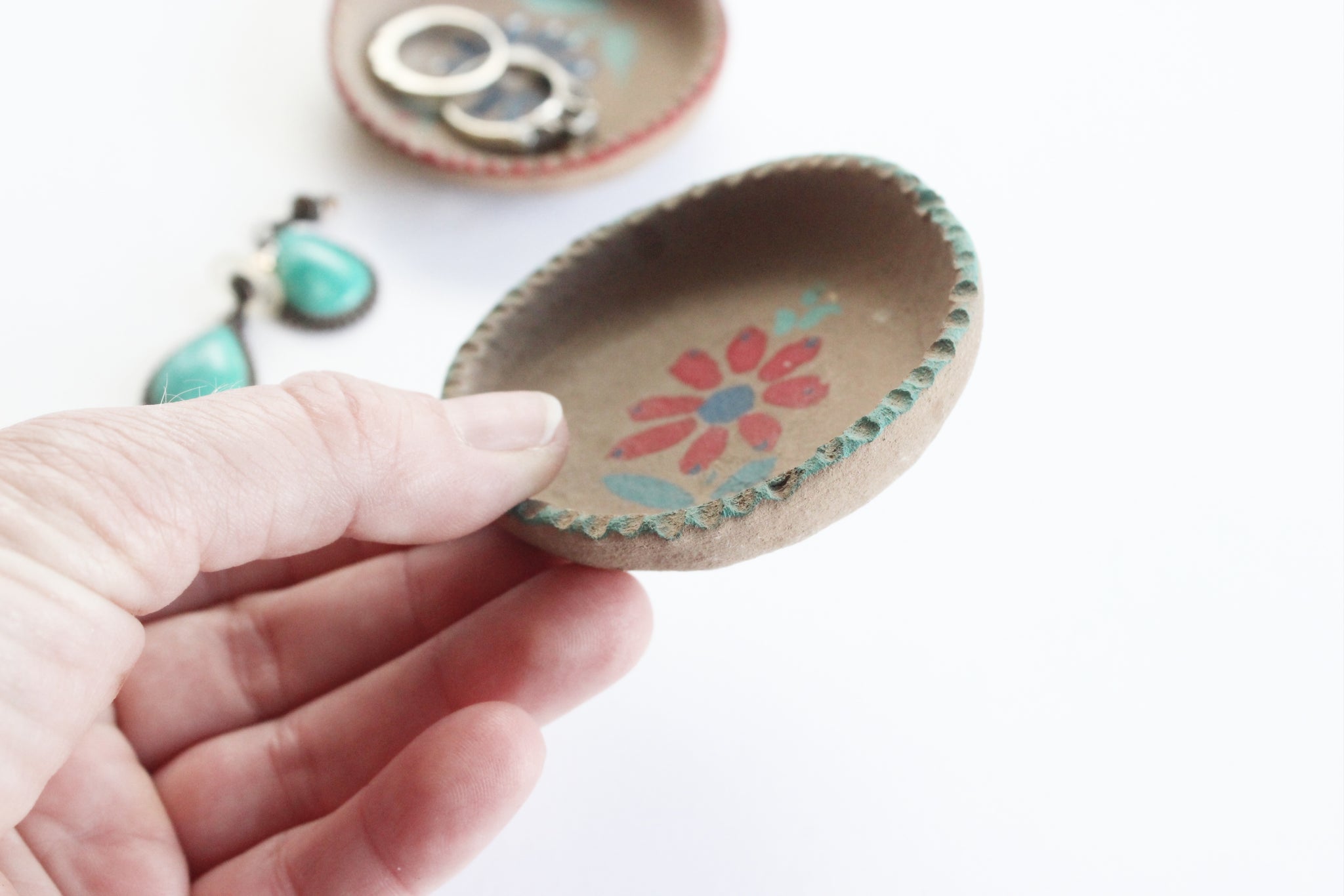 Small Clay Ring Dishes, Jewelry Holder, Earring Plate