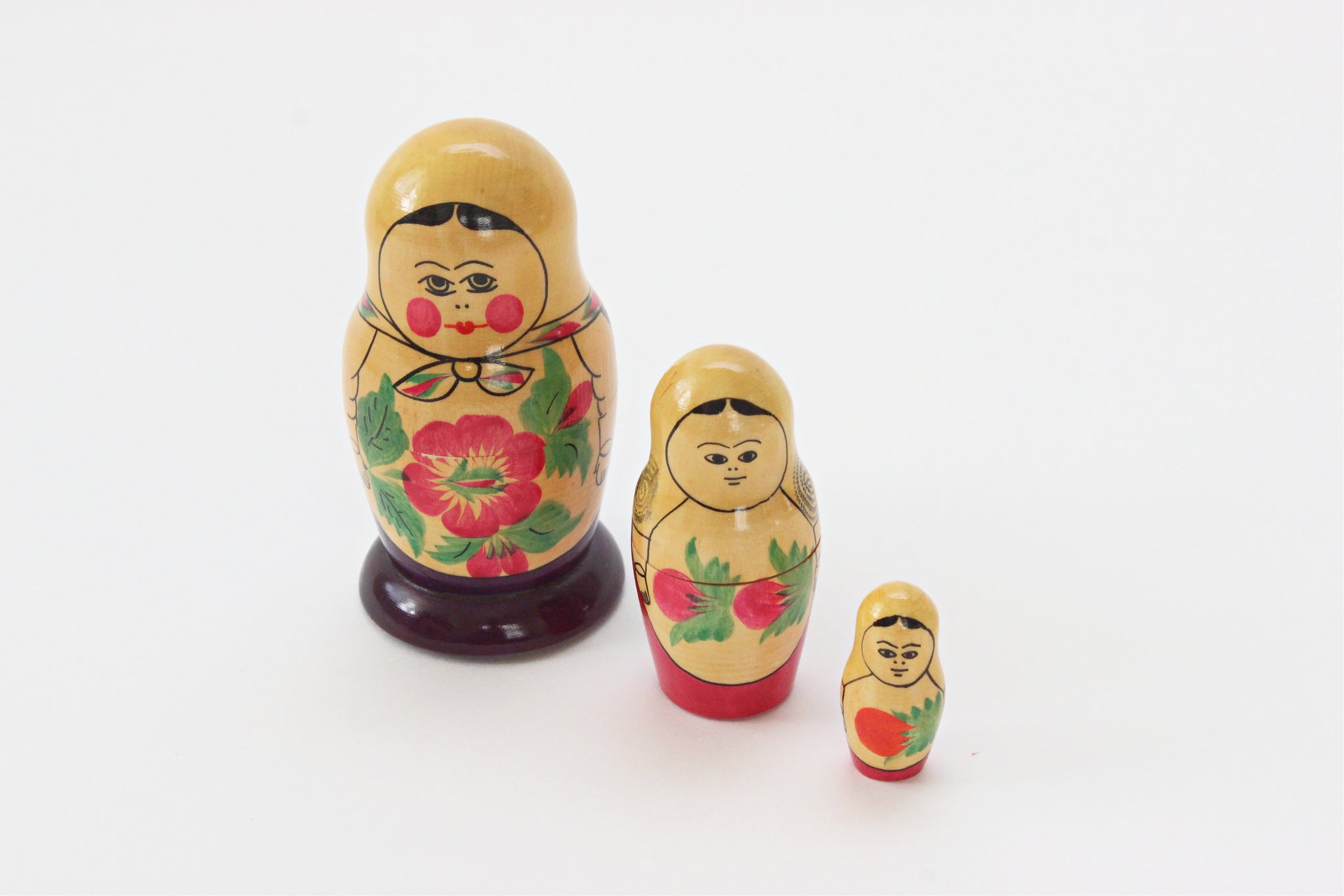 Vintage Russian Nesting Dolls, Wooden Stacking Dolls, Matryoshka Dolls