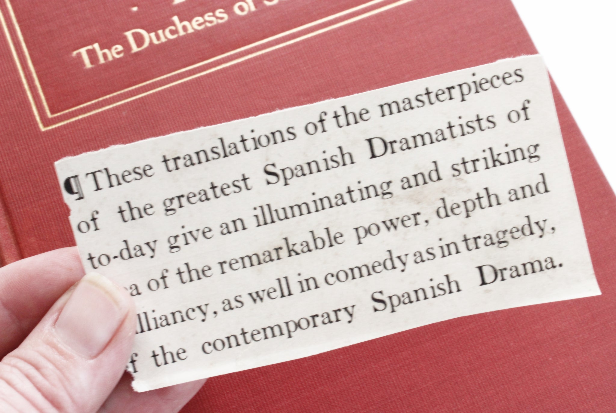Antique Hardcover Book, 1917 Edition - Masterpieces of Modern Spanish Drama