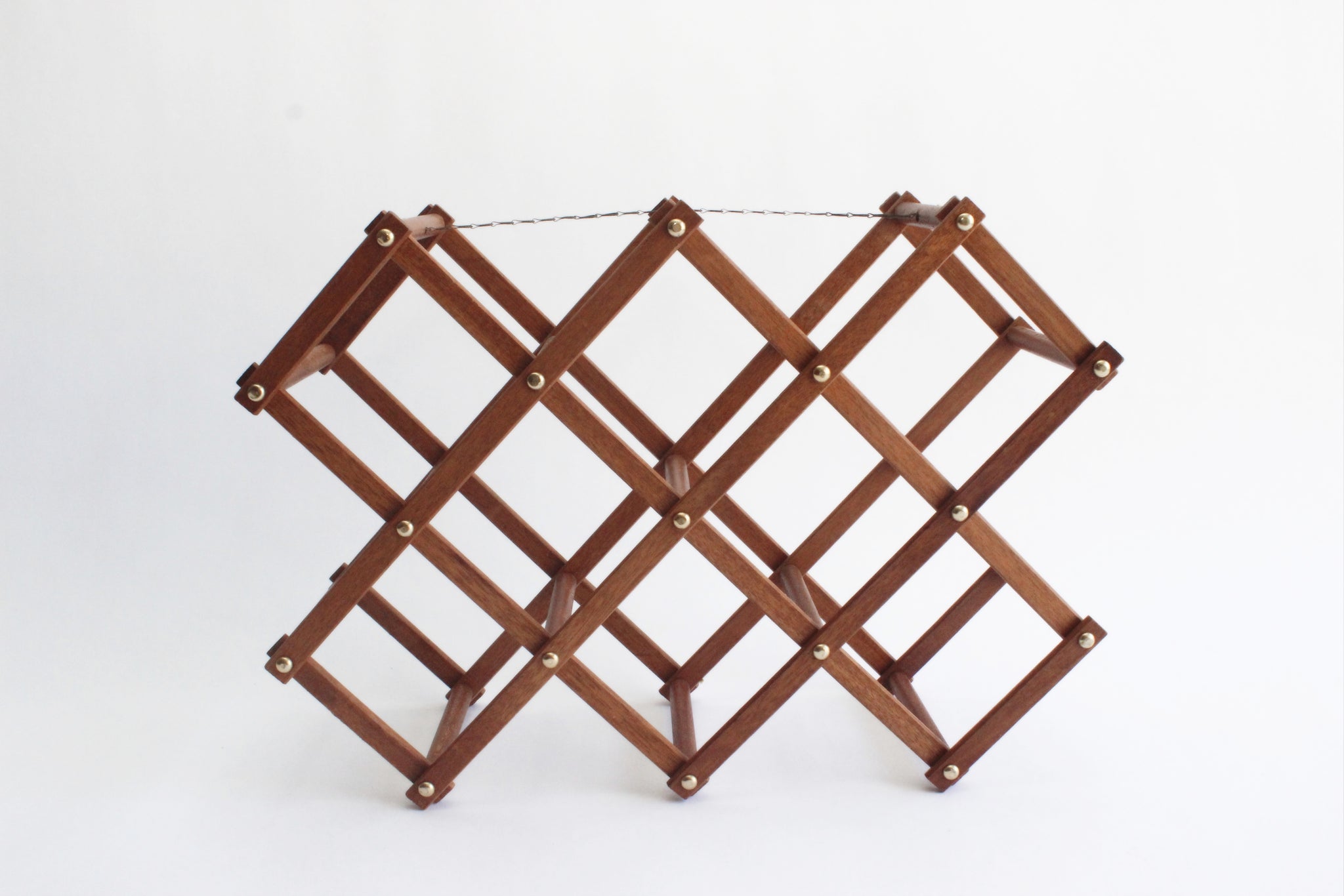 Mid Century Wooden Wine Rack, Folding Wine Rack