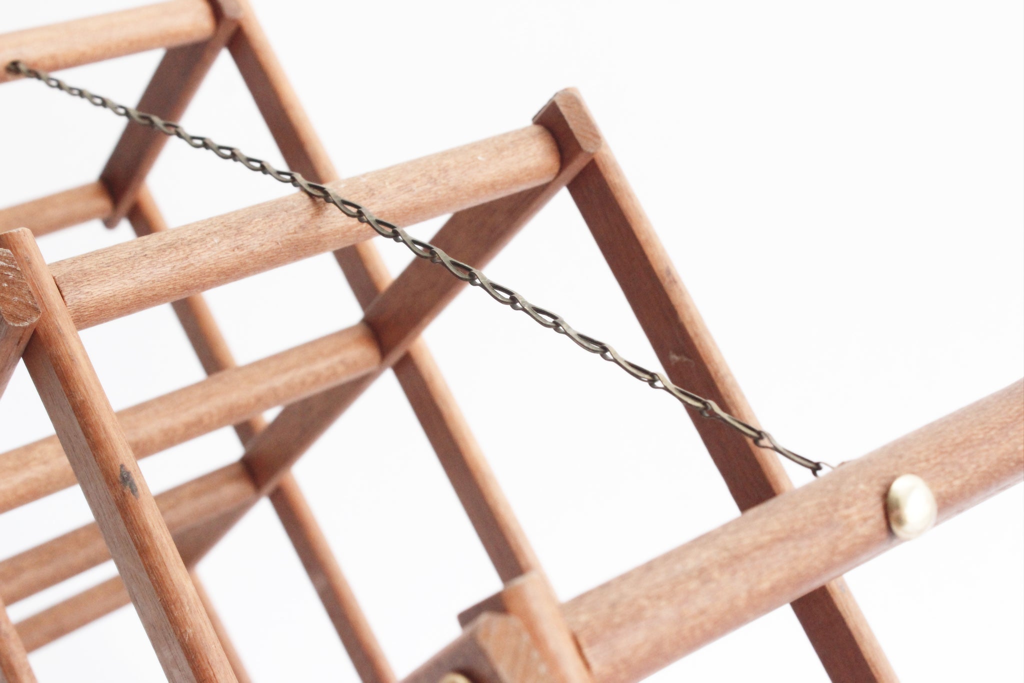 Mid Century Wooden Wine Rack, Folding Wine Rack