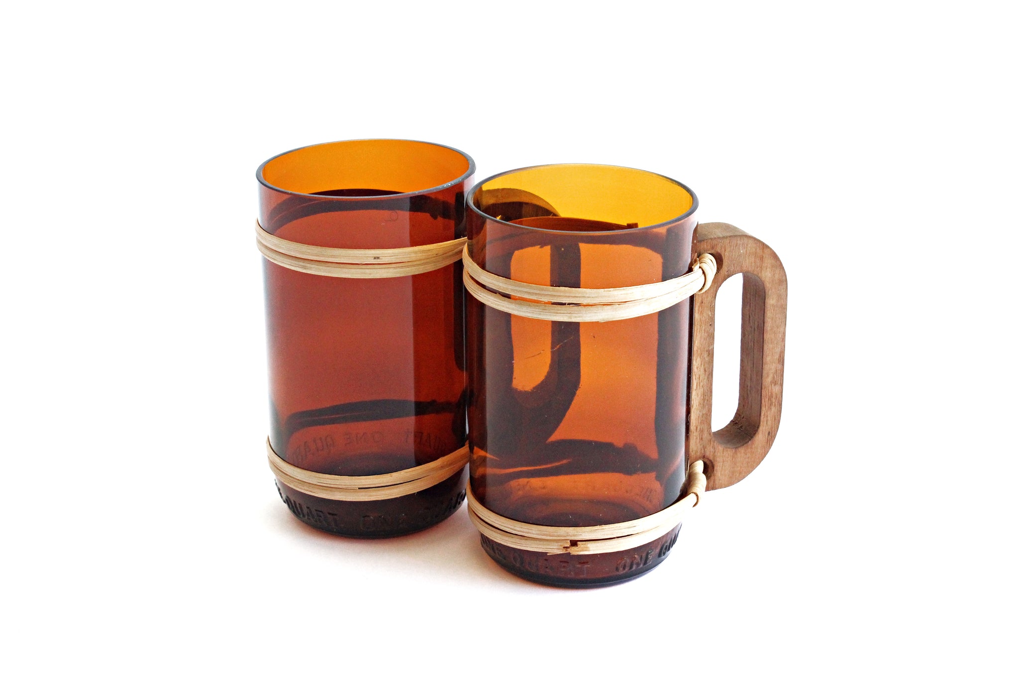 Hand crafted Beer Mugs, Repurposed Wine Bottle Beer Mugs