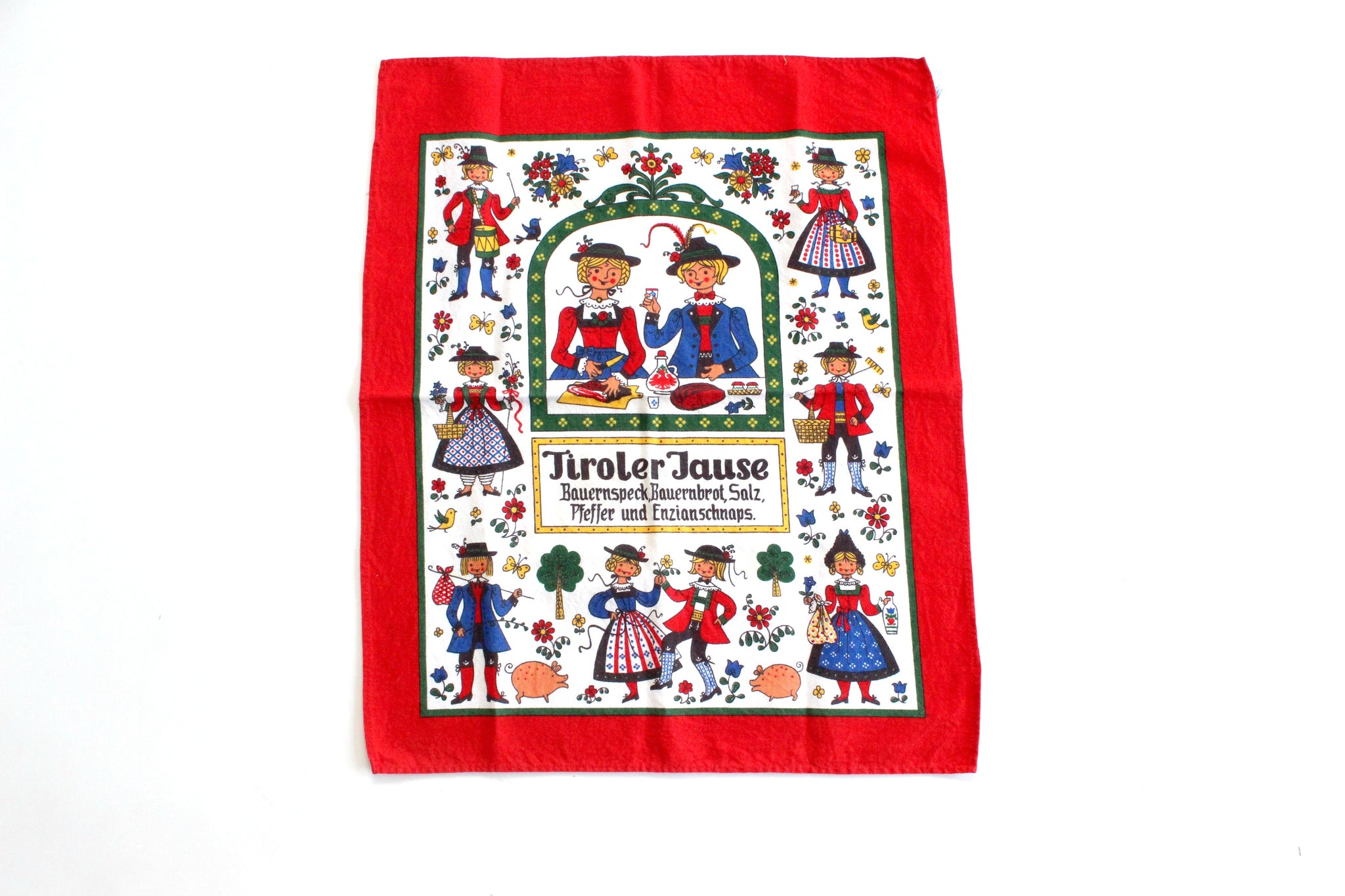 Bavarian Tea Towel, Country Cottage Kitchen Decor