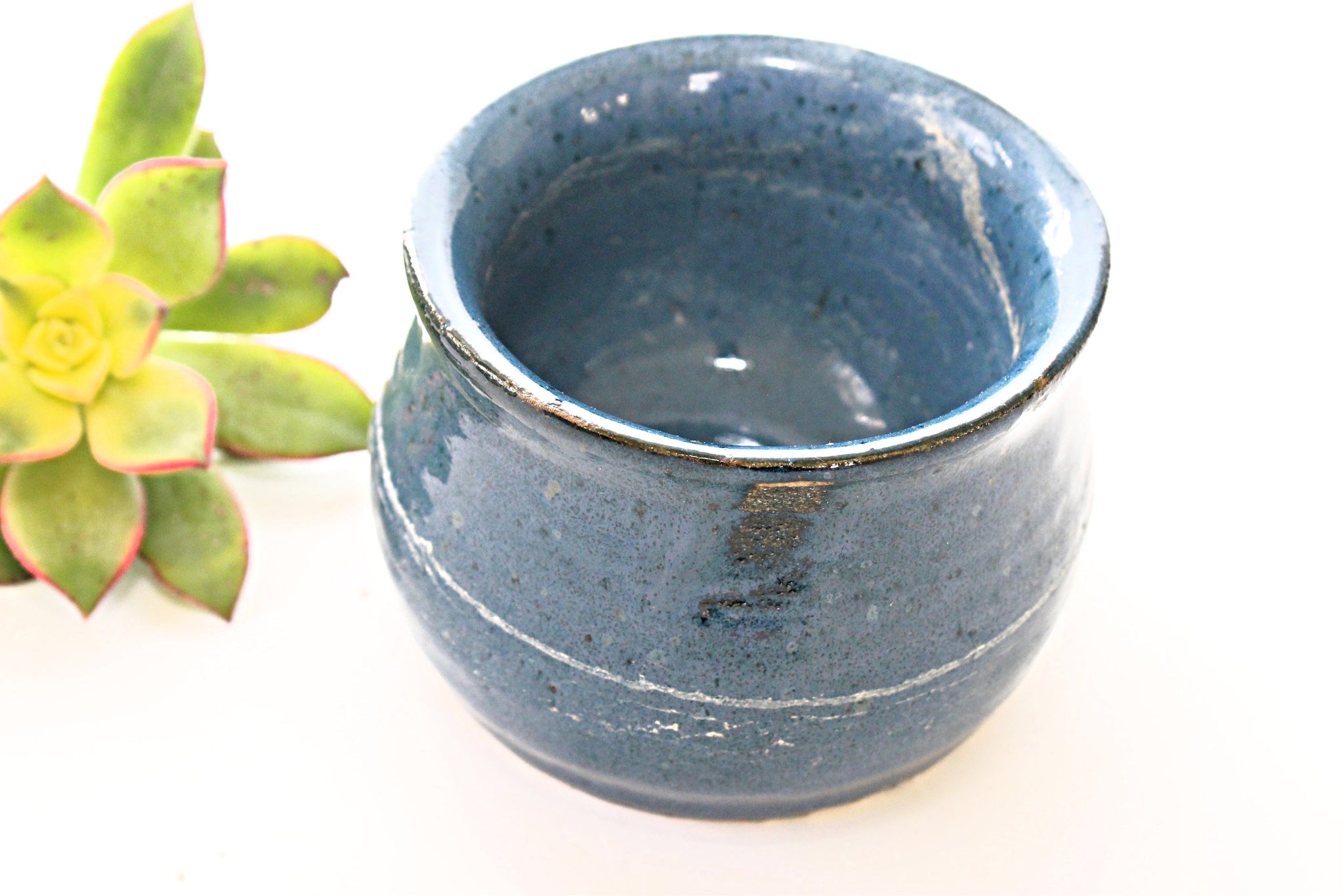 Handmade Stoneware Bowl, Small 1970's Trinket Bowl, Air Plant Display