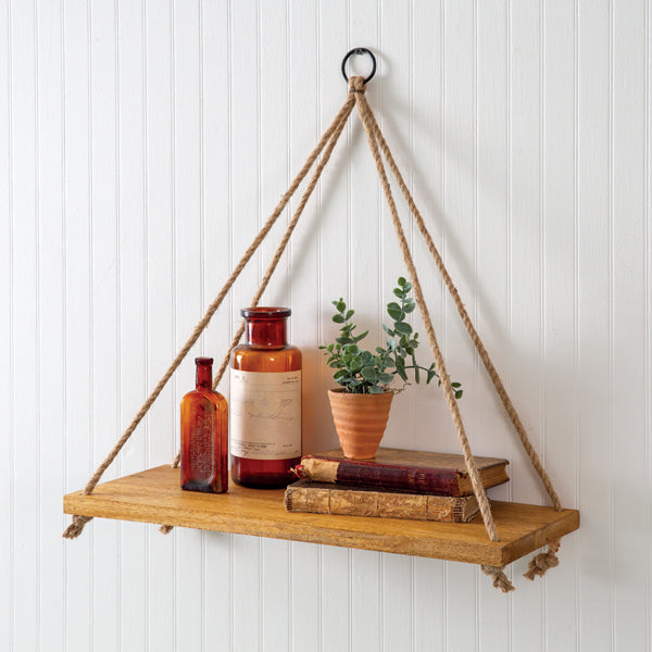 boho hanging wall shelf