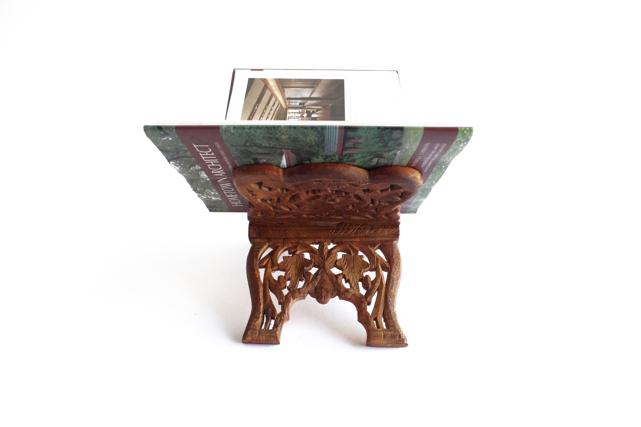 Folding Wood Book Stand, Book Display Shelf