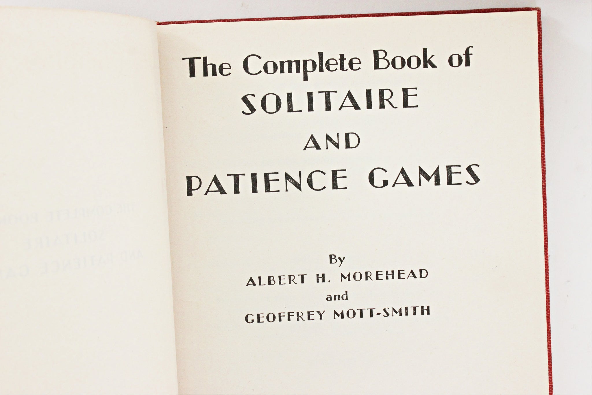 Vintage Book on Solitaire, "The Complete Book of Solitaire and Patience Games"