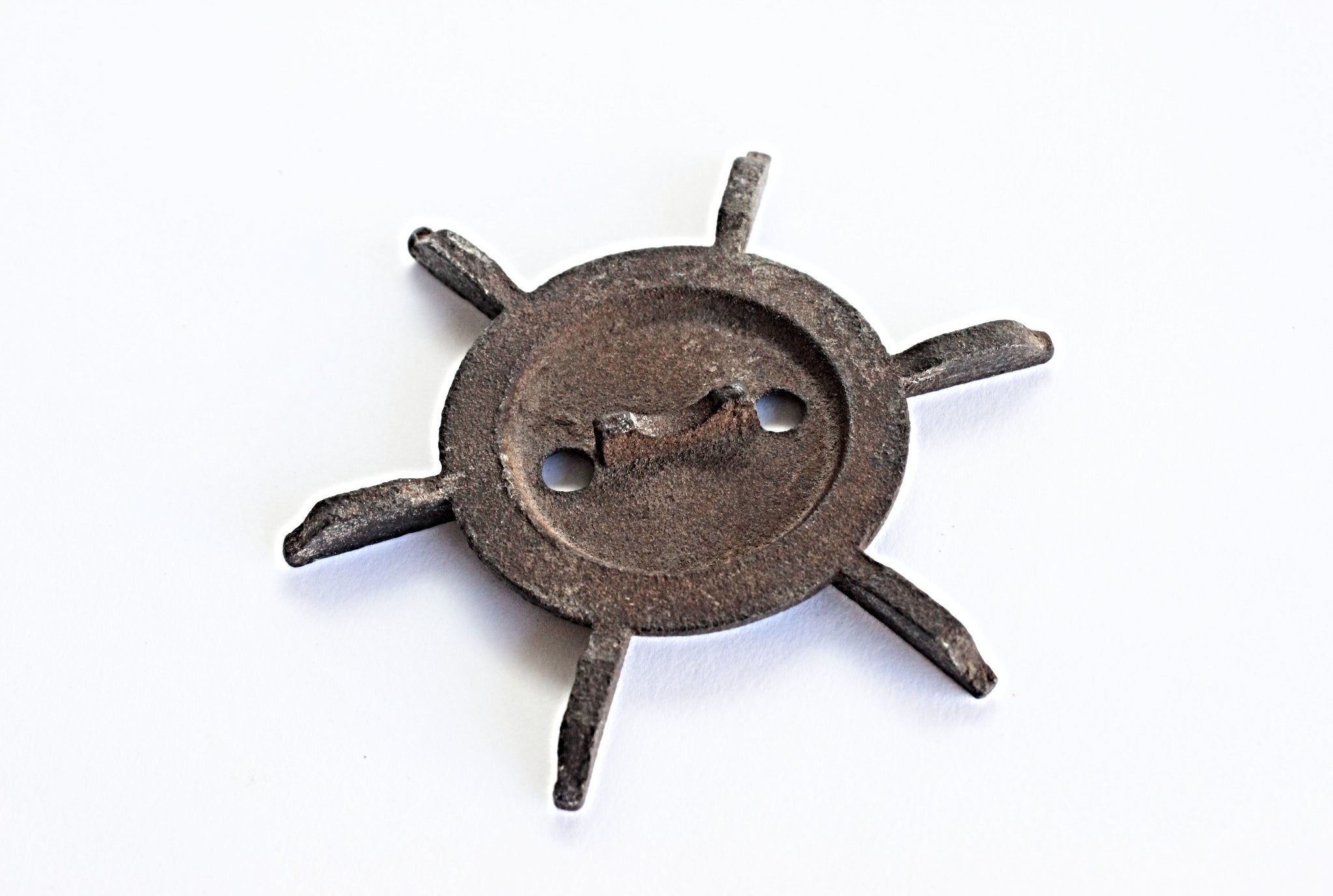 Vintage Cast Iron Ship Wheel Emblem, Nautical Style Hardware