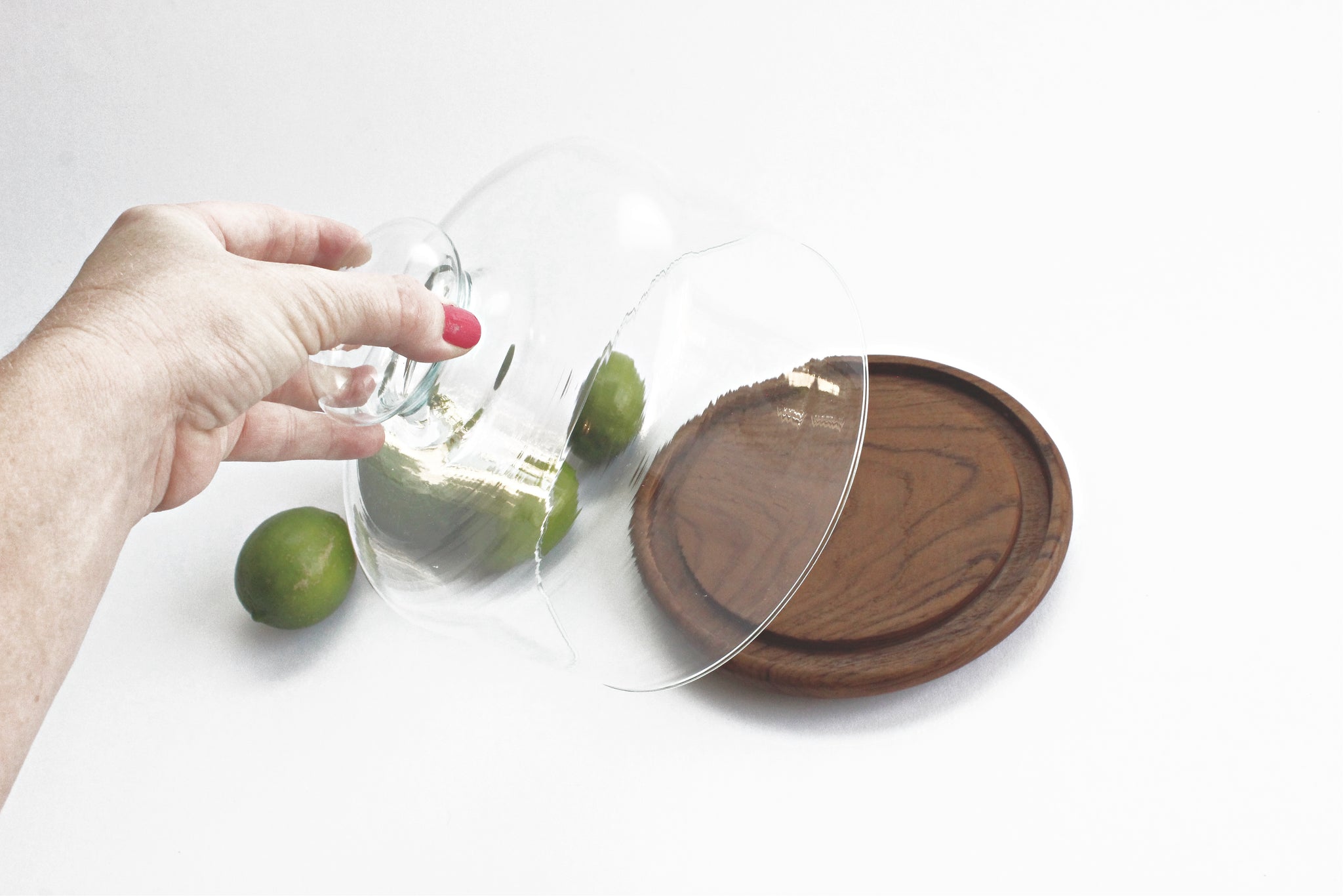 1970's Serving Board with Glass Dome Lid