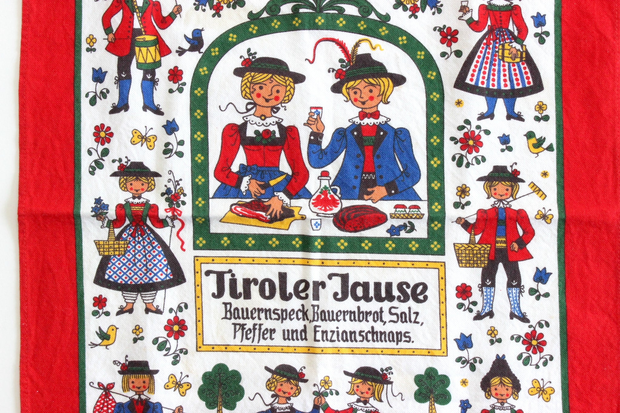 Bavarian Tea Towel, Country Cottage Kitchen Decor