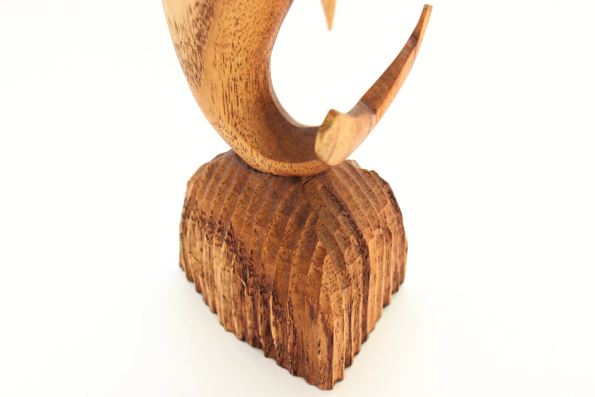 Vintage Wood Dolphin Figurine, Fine Art Hand Carved Dolphin