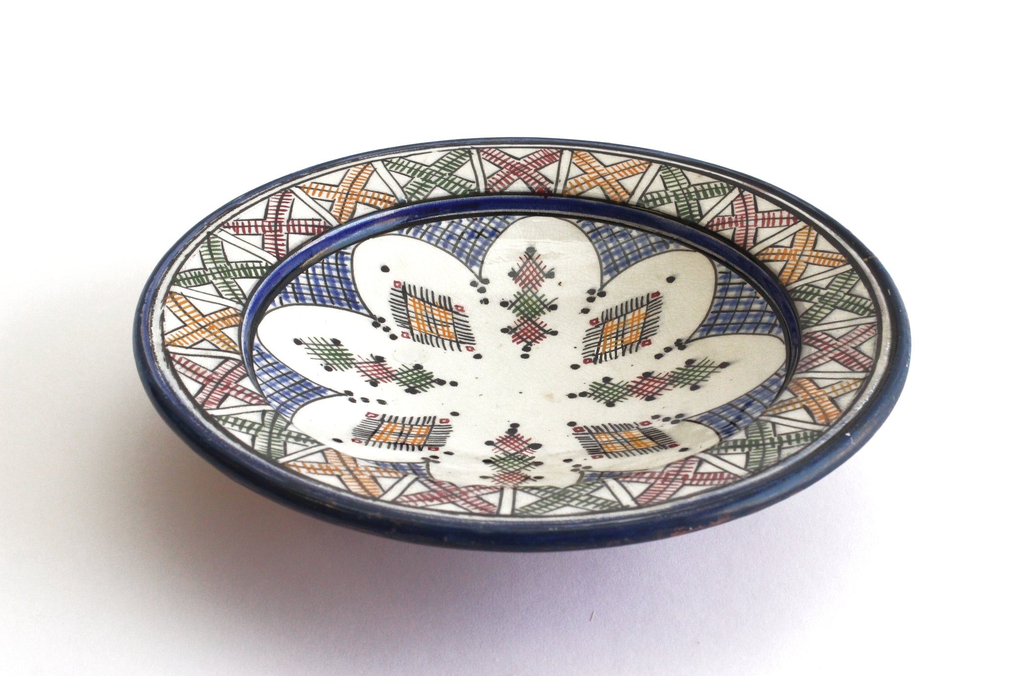 Hand Painted Moroccan Bowl, Boho Style Hanging Wall Decor