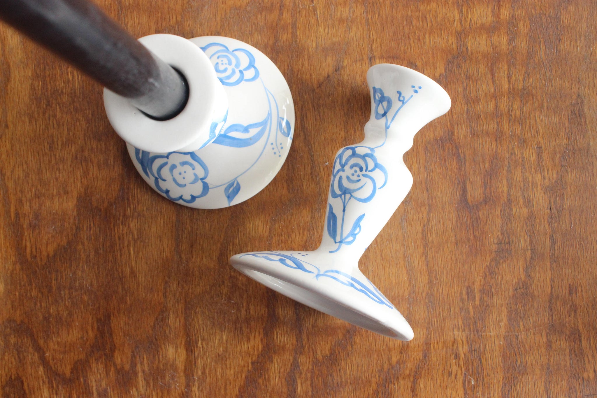 Porcelain Candlestick Holders, Hand Painted Candlestick Holders, Mother's Day Gift