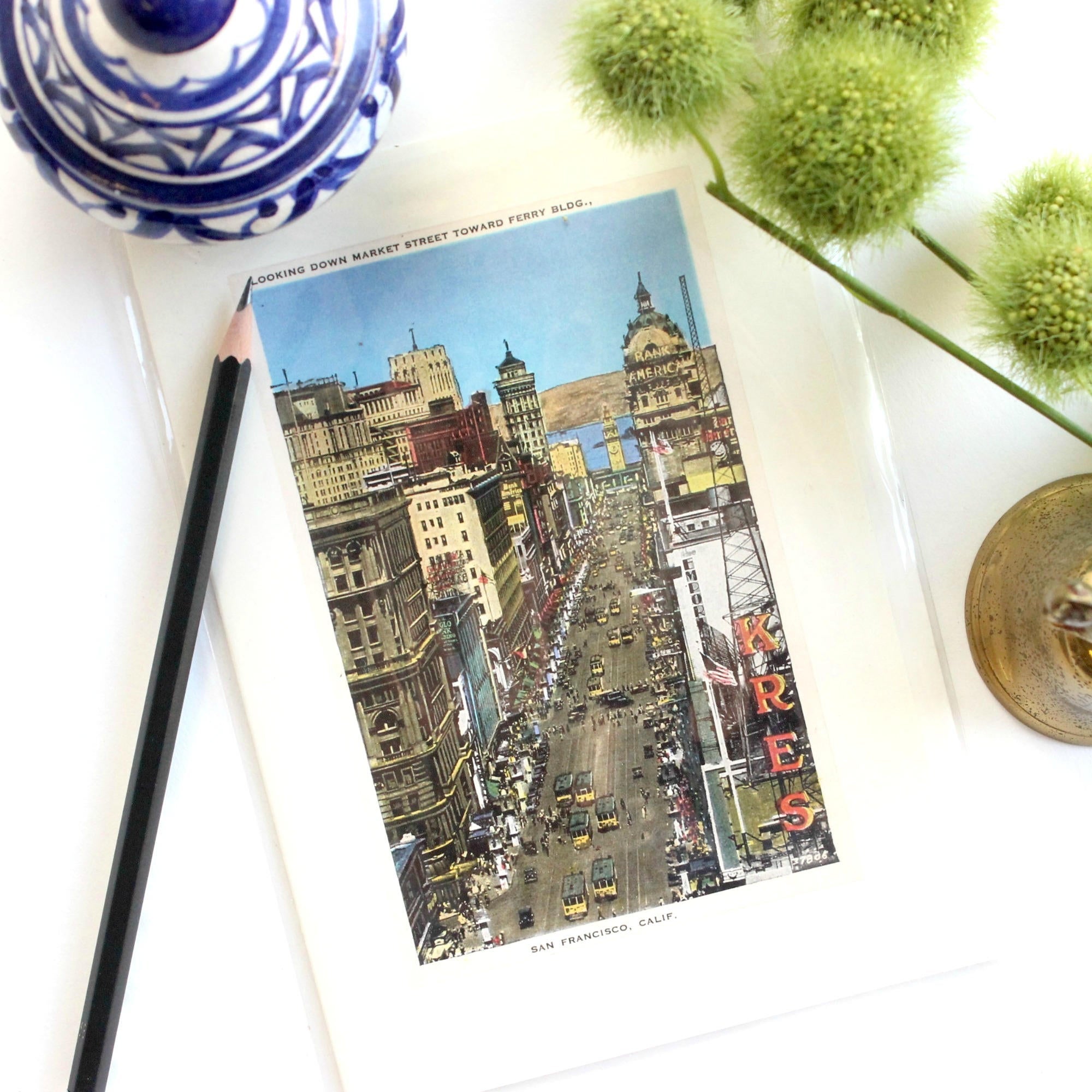 San Fransisco Greeting Card, Vintage Stationary, Note Card