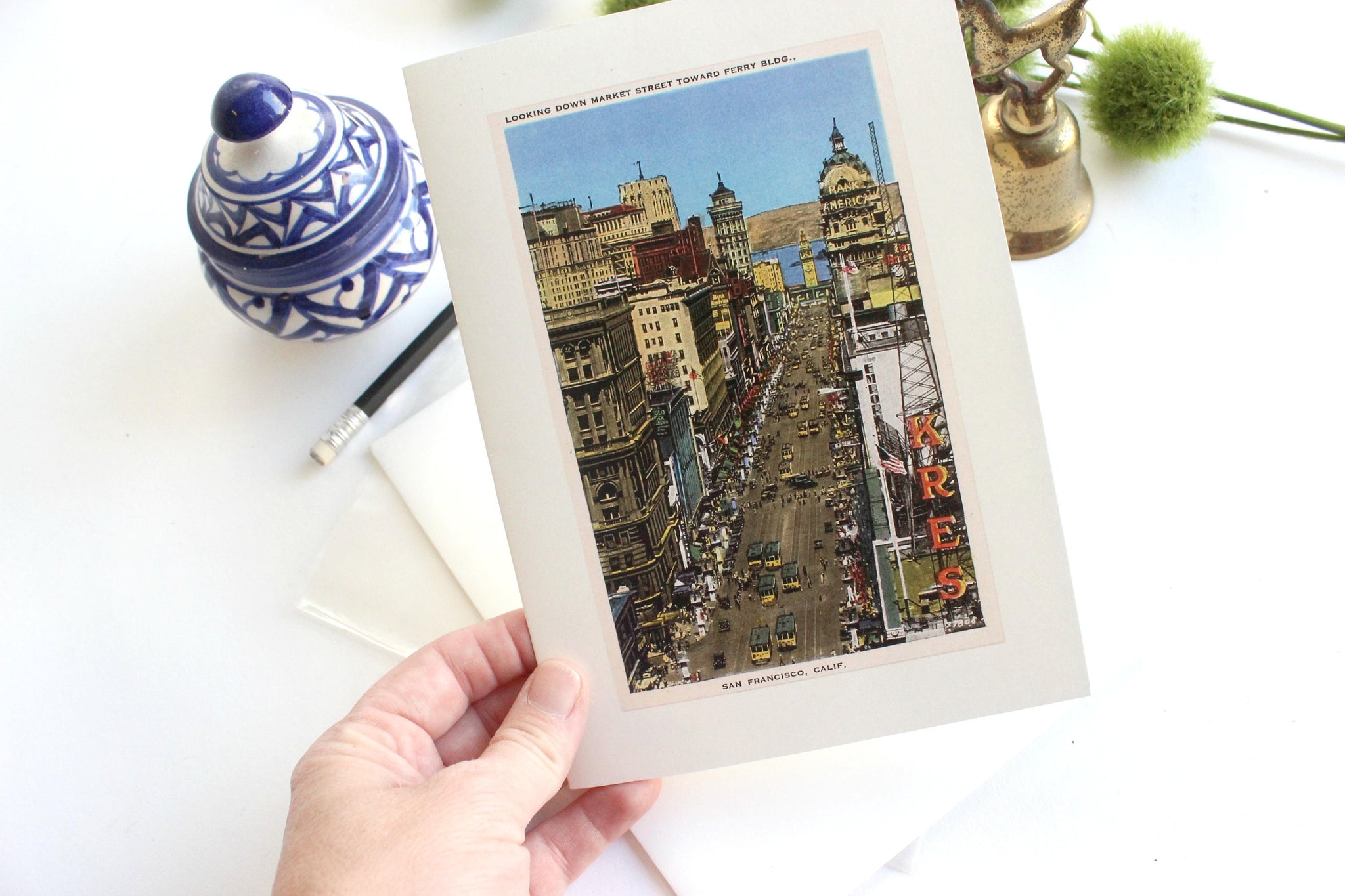 San Fransisco Greeting Card, Vintage Stationary, Note Card