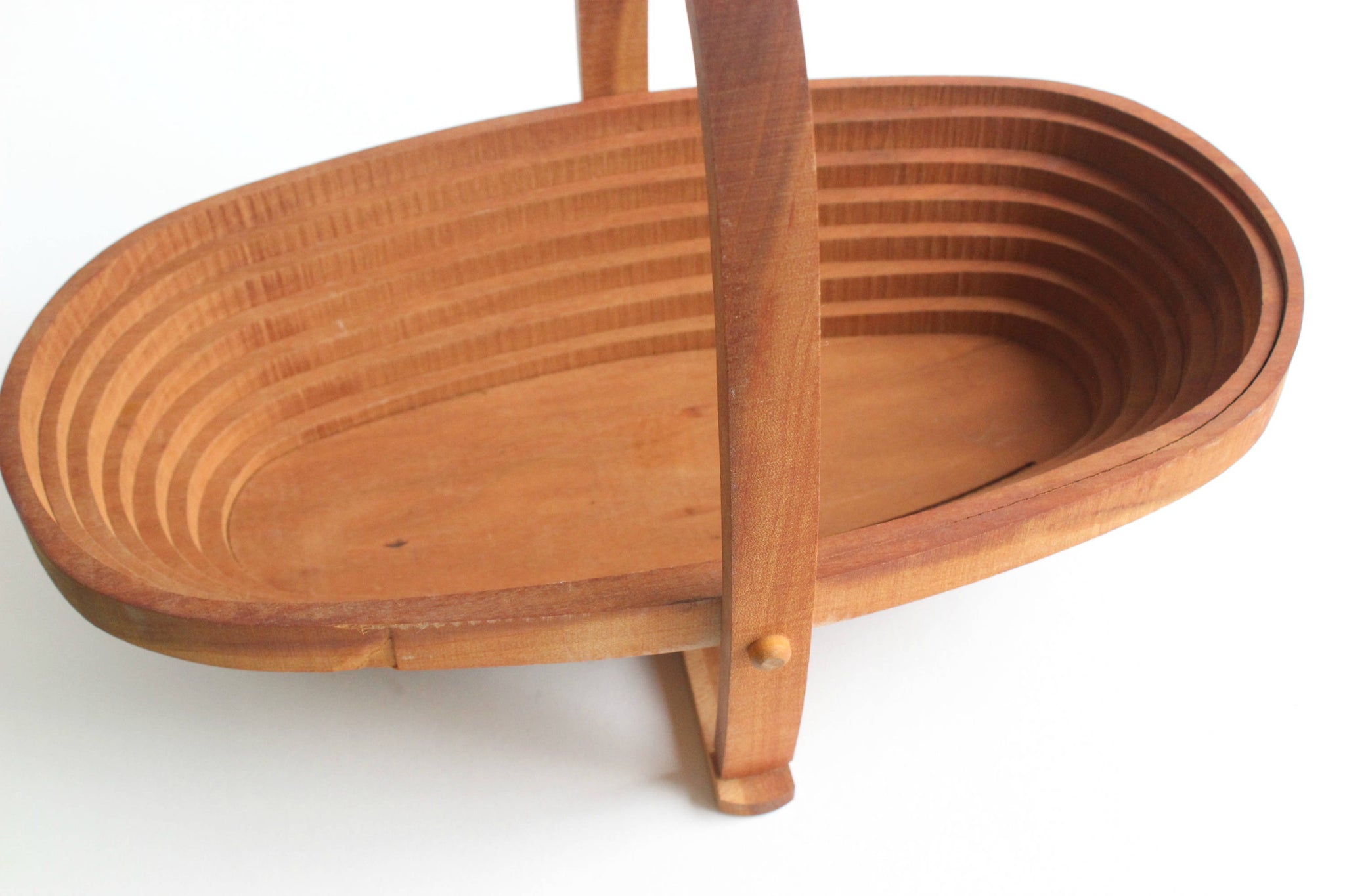 Expanding & Collapsible Wood Bowl, Mid Century Modern Home Decor