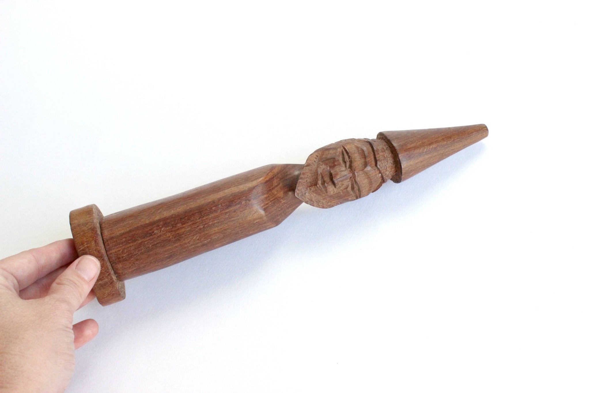 Hand Carved Wood Figurine, Vintage Folk Art