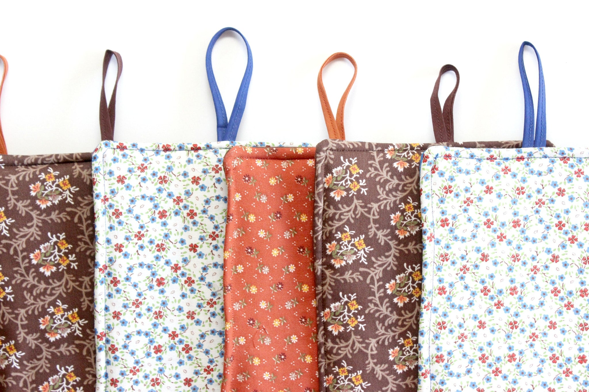 Vintage Pot Holders, Mix Matched Hot Pads, Collection of Six