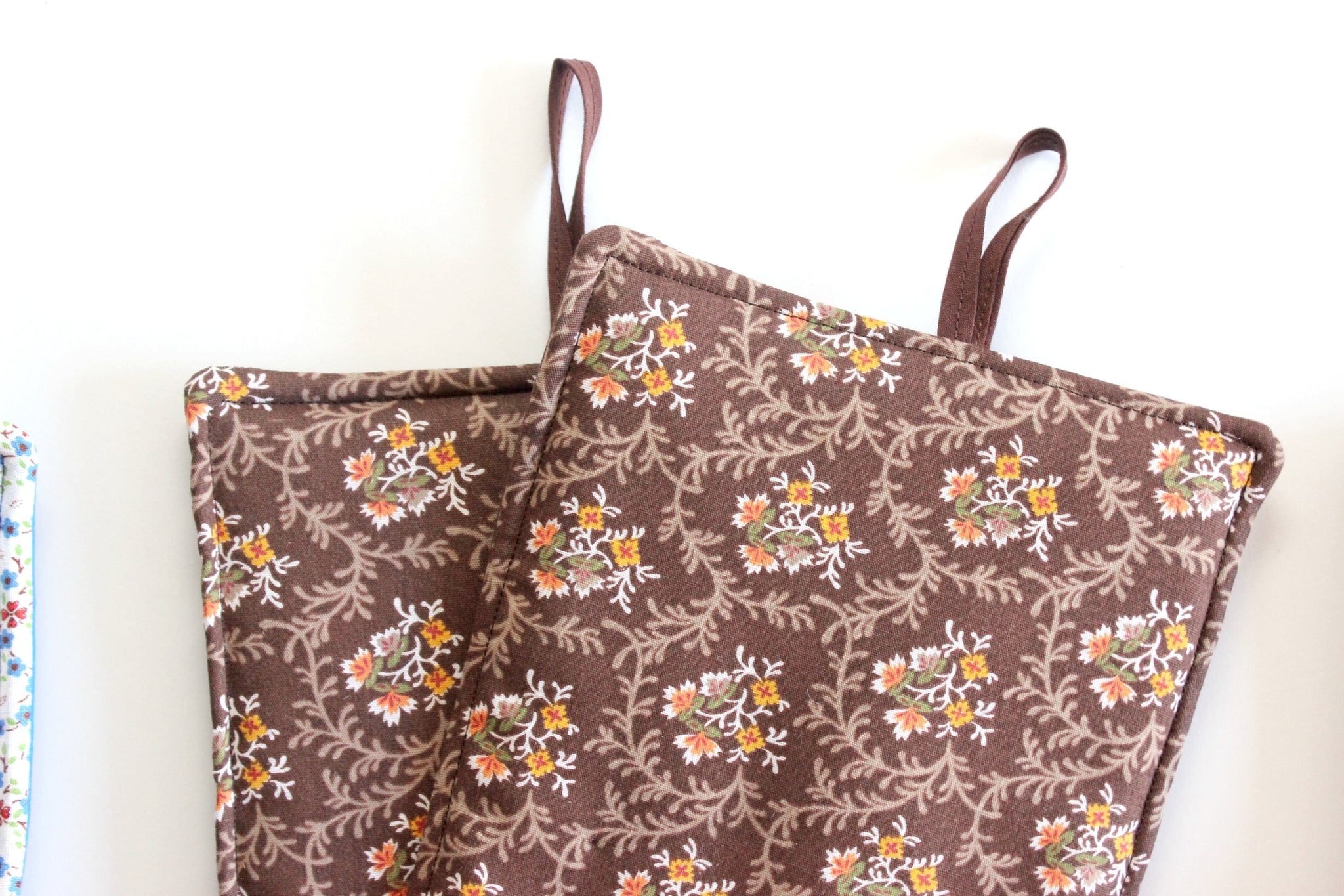 Vintage Pot Holders, Mix Matched Hot Pads, Collection of Six