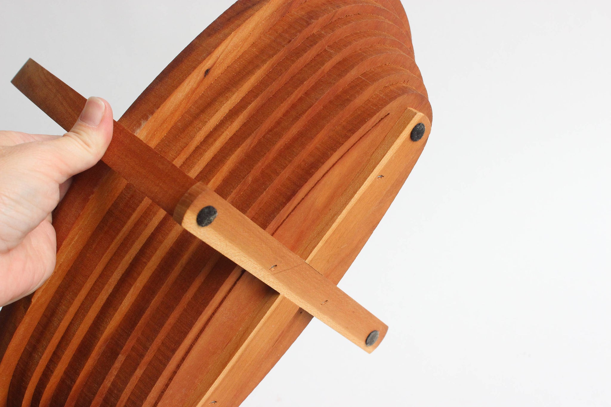Expanding & Collapsible Wood Bowl, Mid Century Modern Home Decor