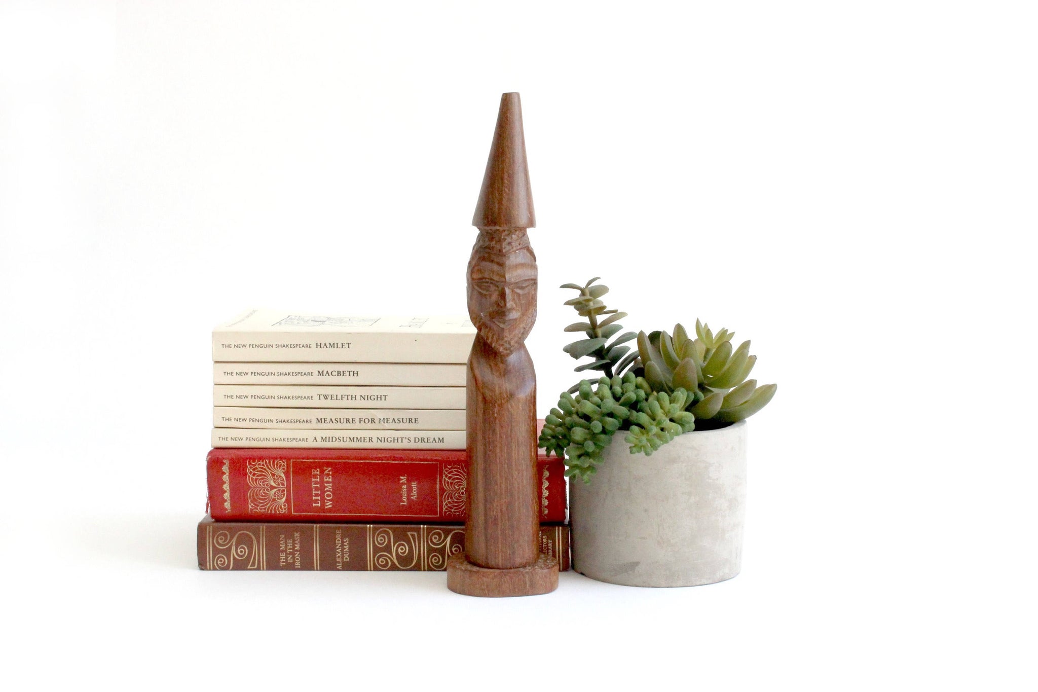 Hand Carved Wood Figurine, Vintage Folk Art