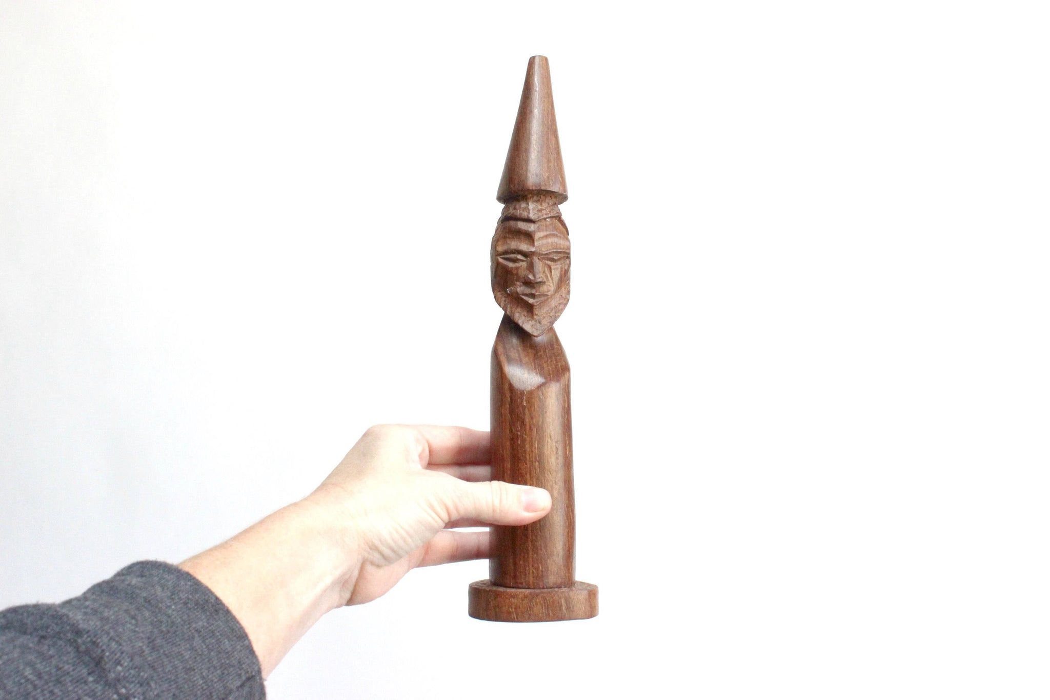 Hand Carved Wood Figurine, Vintage Folk Art