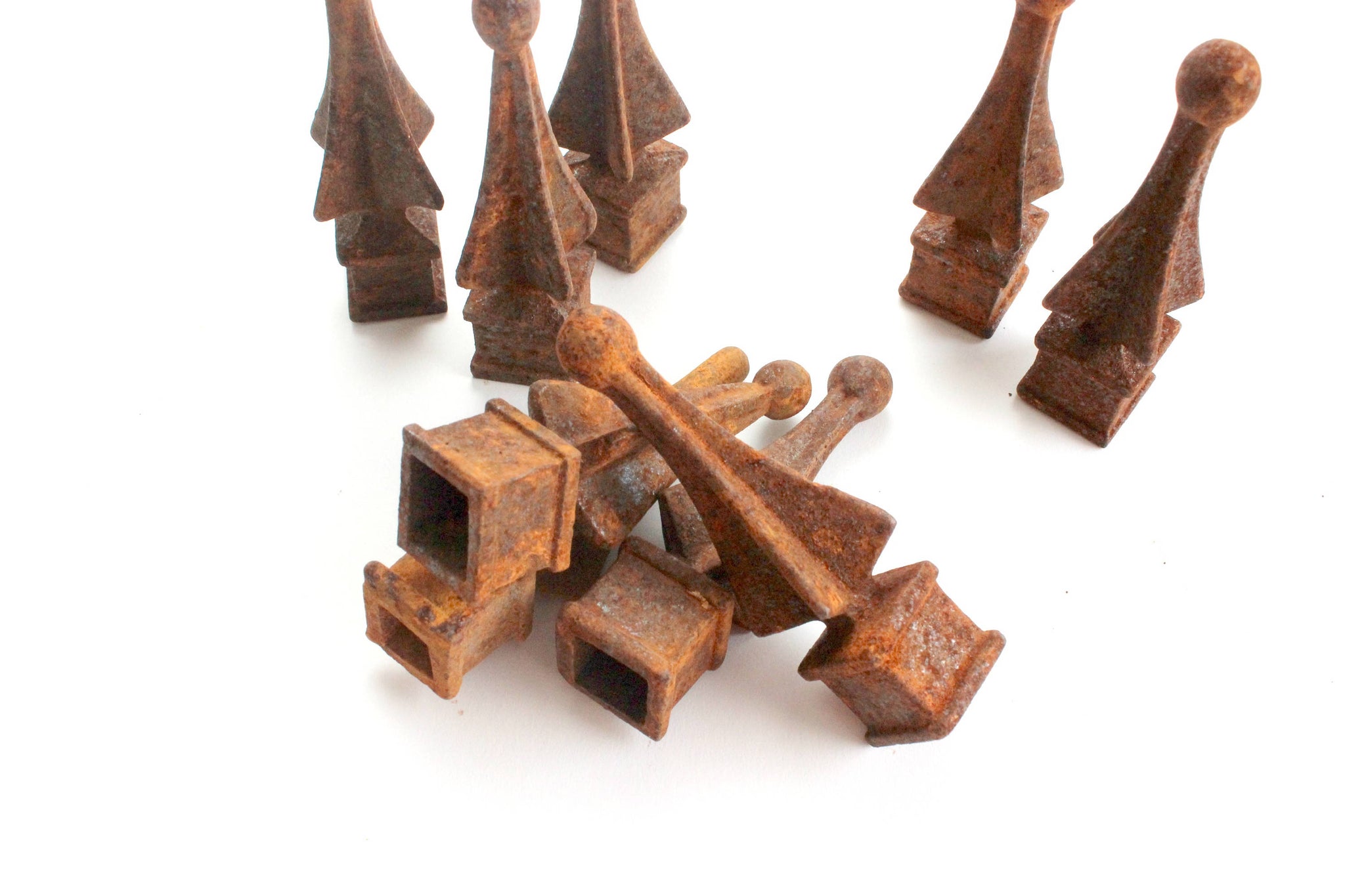 Antique Iron Fence Toppers, Rustic Home Decor, Decorative Christmas Trees