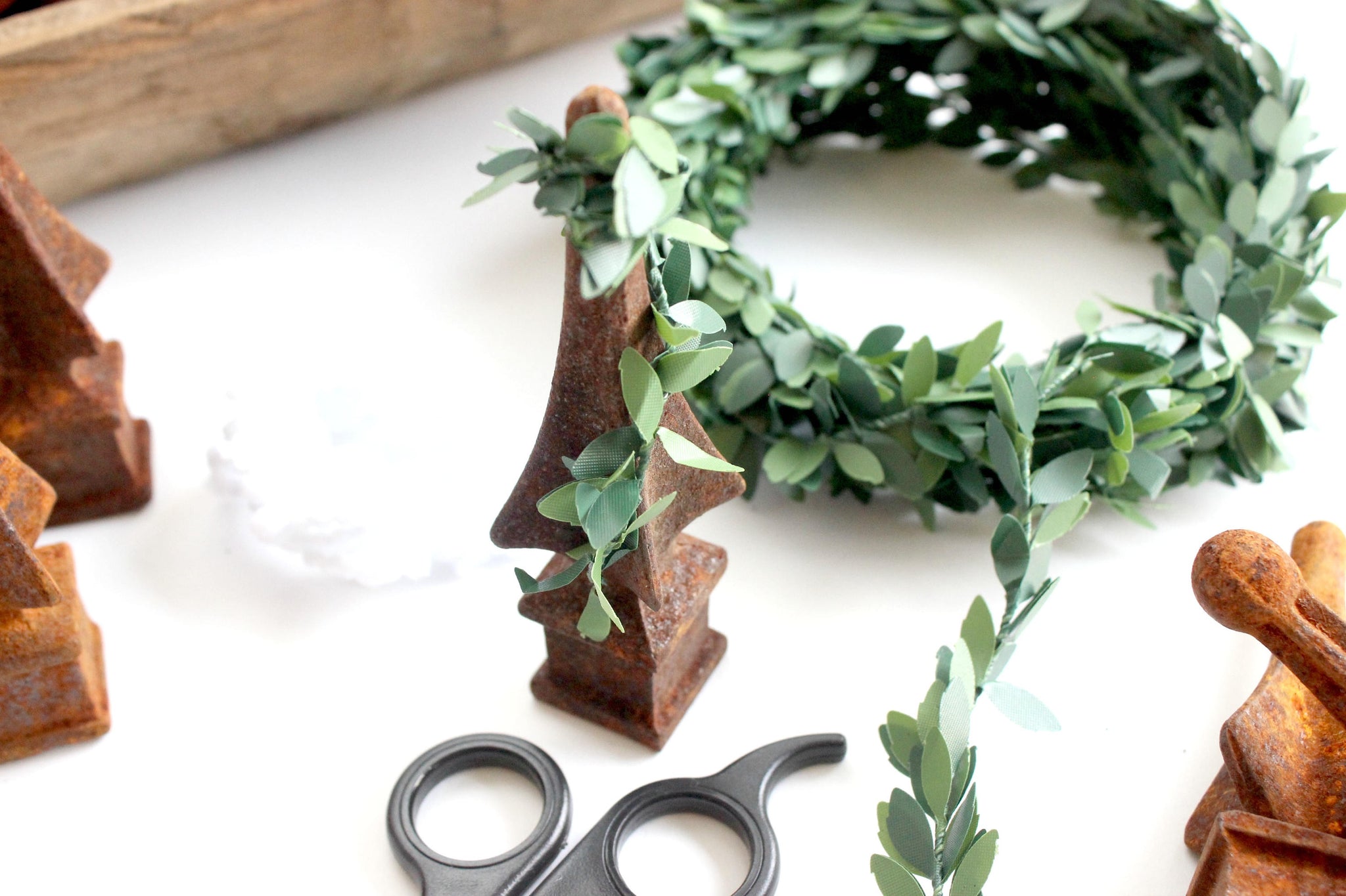Antique Iron Fence Toppers, Rustic Home Decor, Decorative Christmas Trees