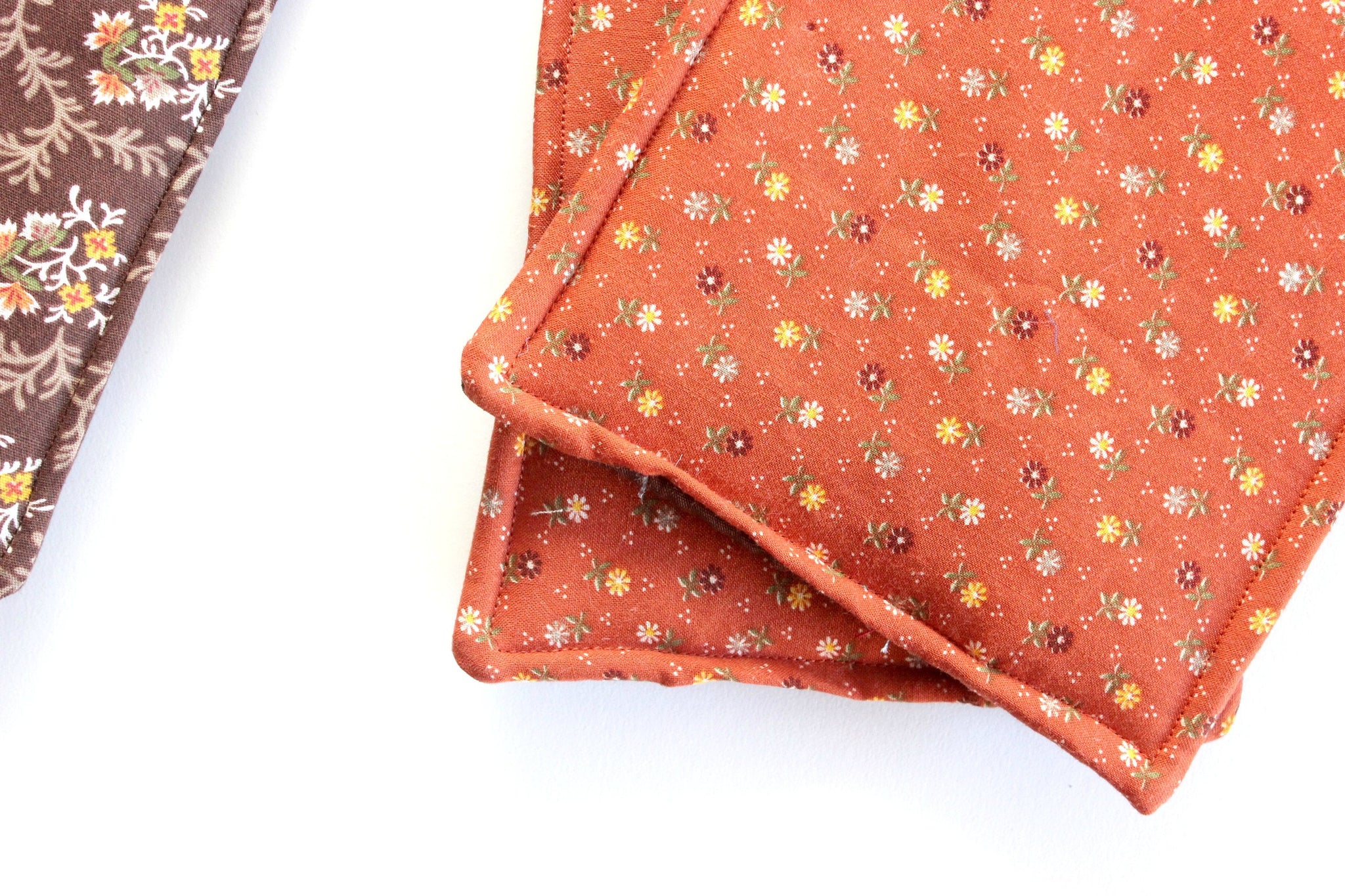 Vintage Pot Holders, Mix Matched Hot Pads, Collection of Six