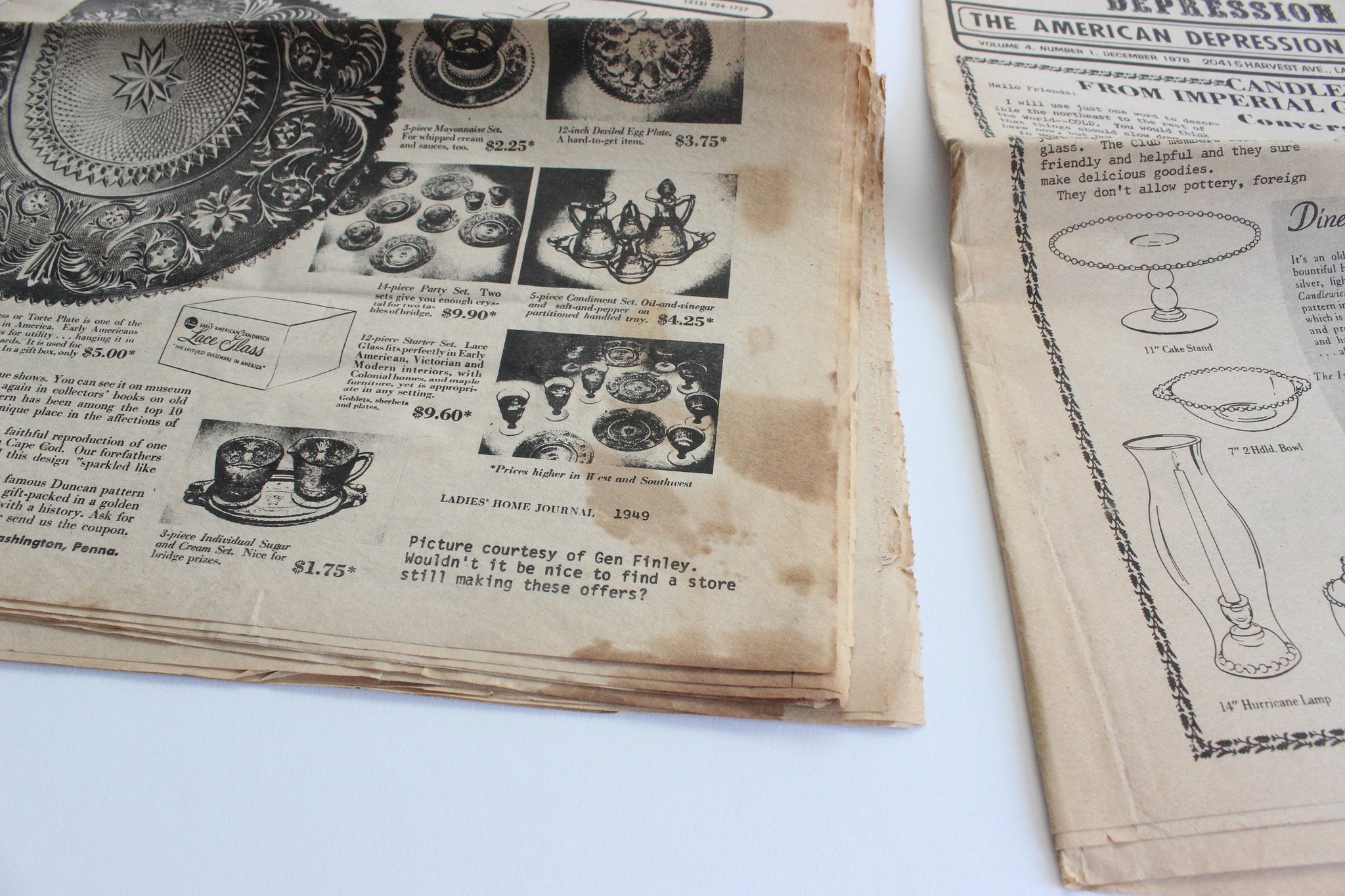 Depression Glass Collectible, Obsession In Depression, Vintage Newsletters