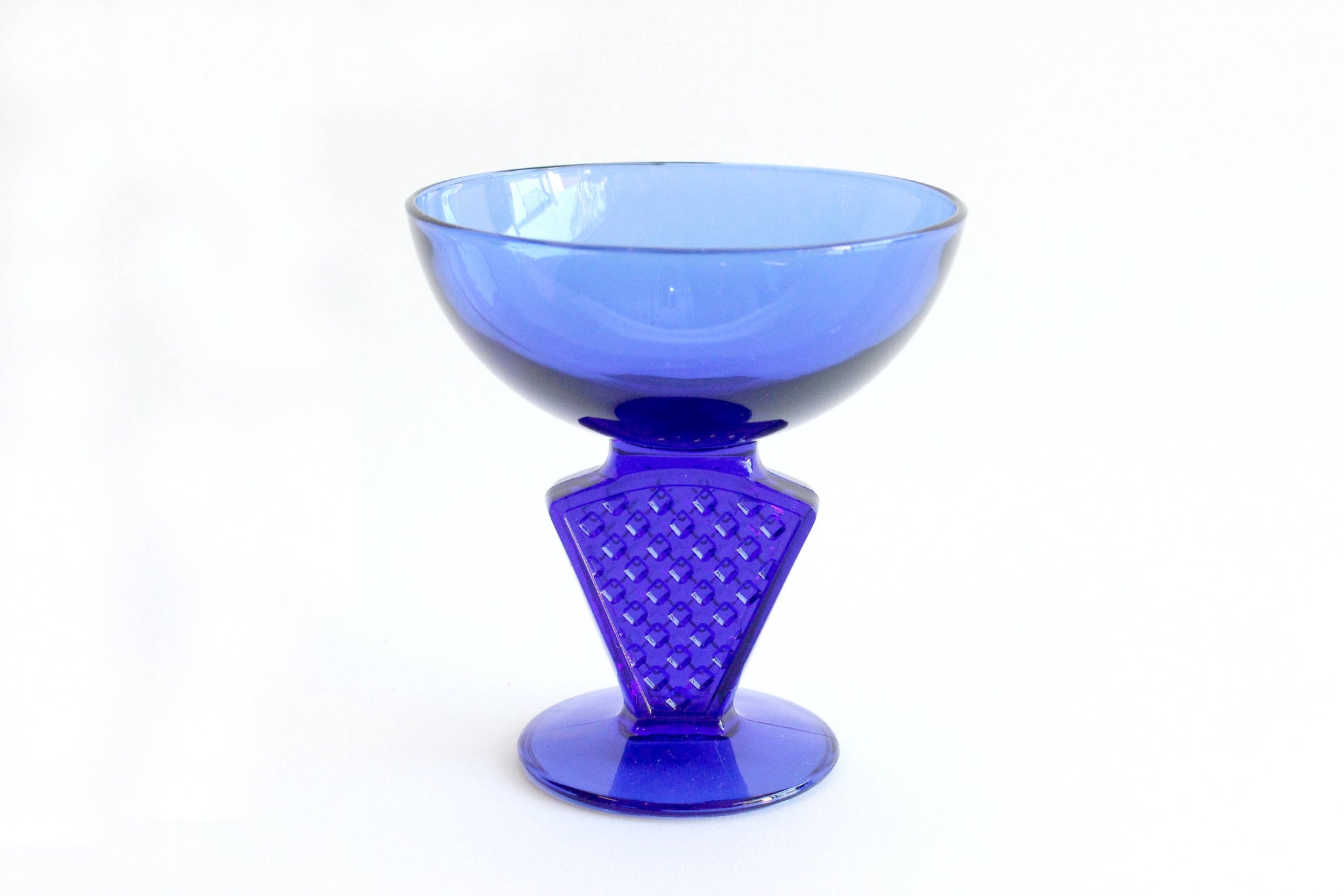 Mid Century Candy Dish, Cobalt Blue Glass Bowl