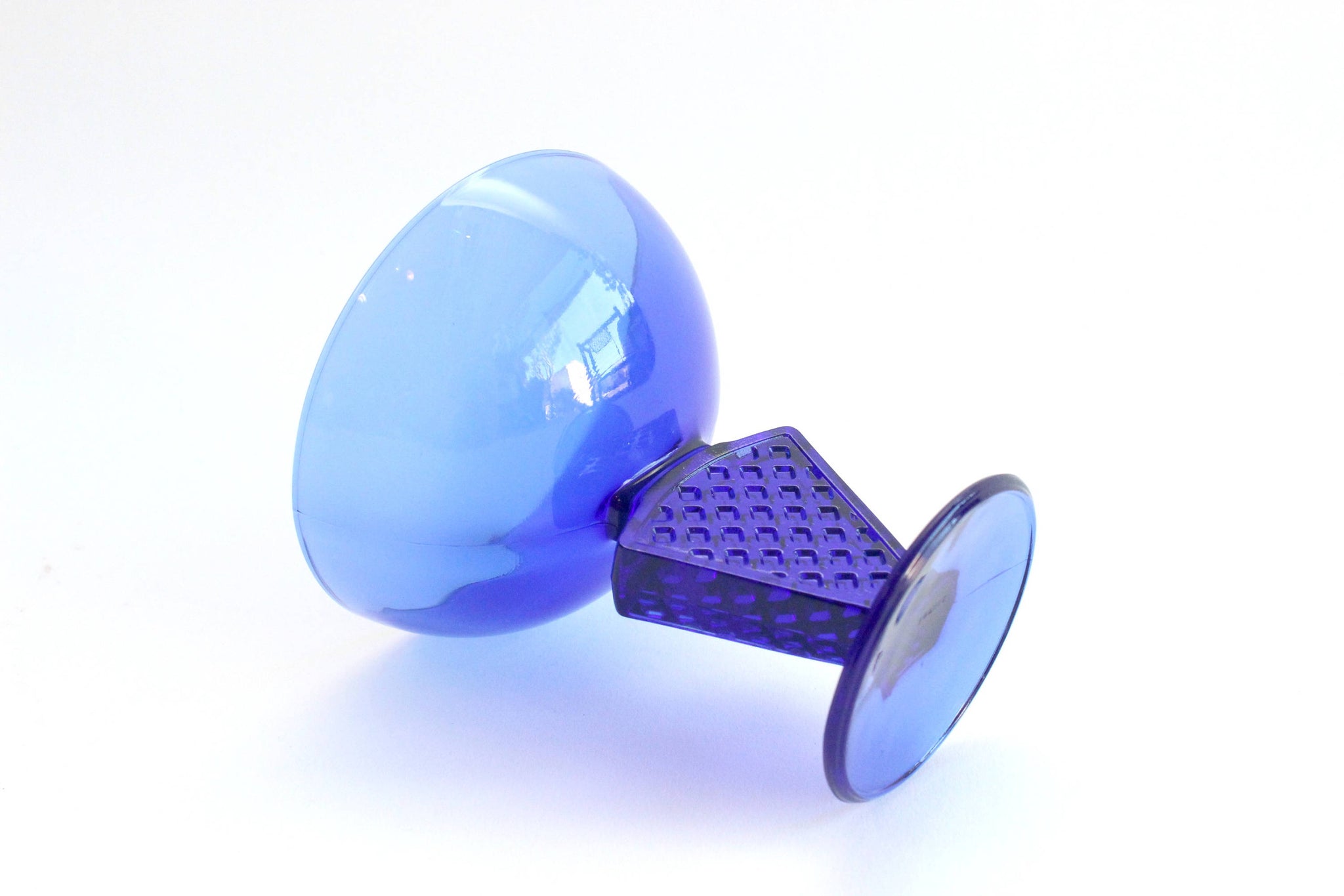 Mid Century Candy Dish, Cobalt Blue Glass Bowl