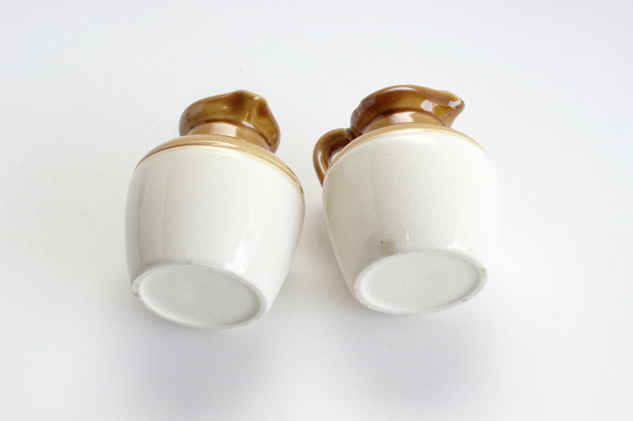 Stoneware Creamers, Miniature Ceramic Pitchers, Bud Vases
