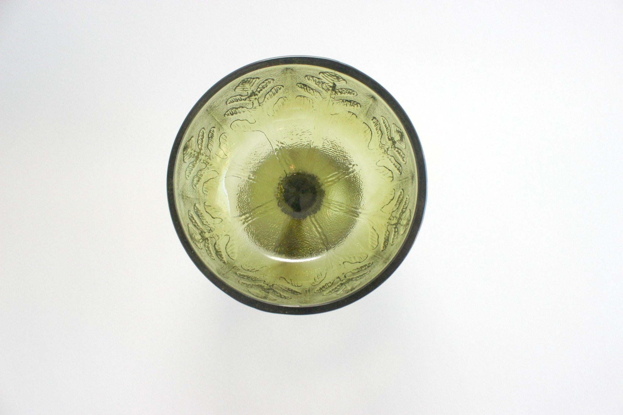 Green Glass Pedestal Bowl, Candy Dish
