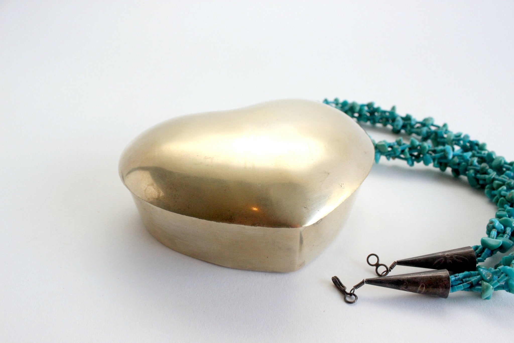 Heart Shaped Jewelry Box, Brass Keepsake Box, Gift For Her, Stocking Stuffer
