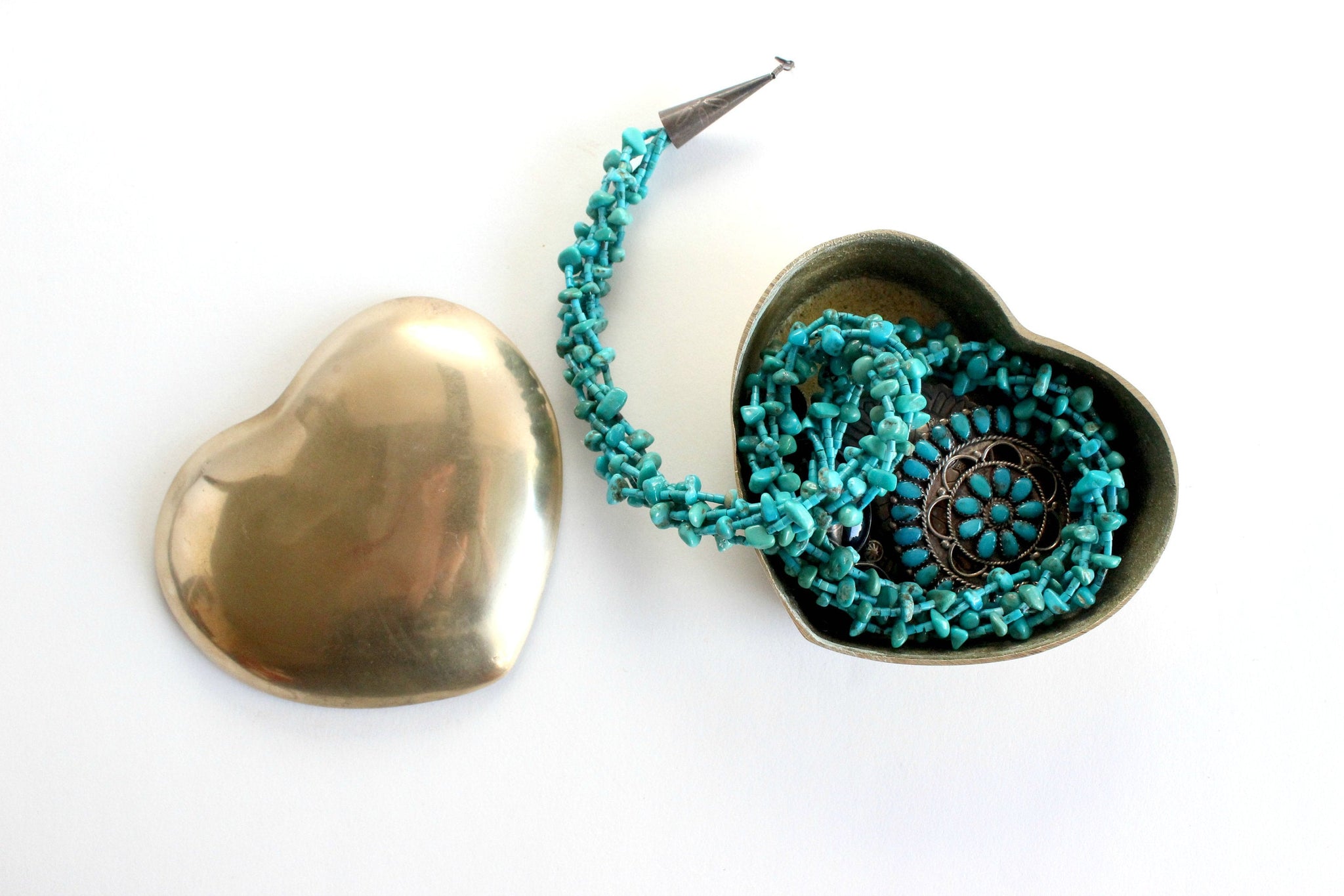 Heart Shaped Jewelry Box, Brass Keepsake Box, Gift For Her, Stocking Stuffer