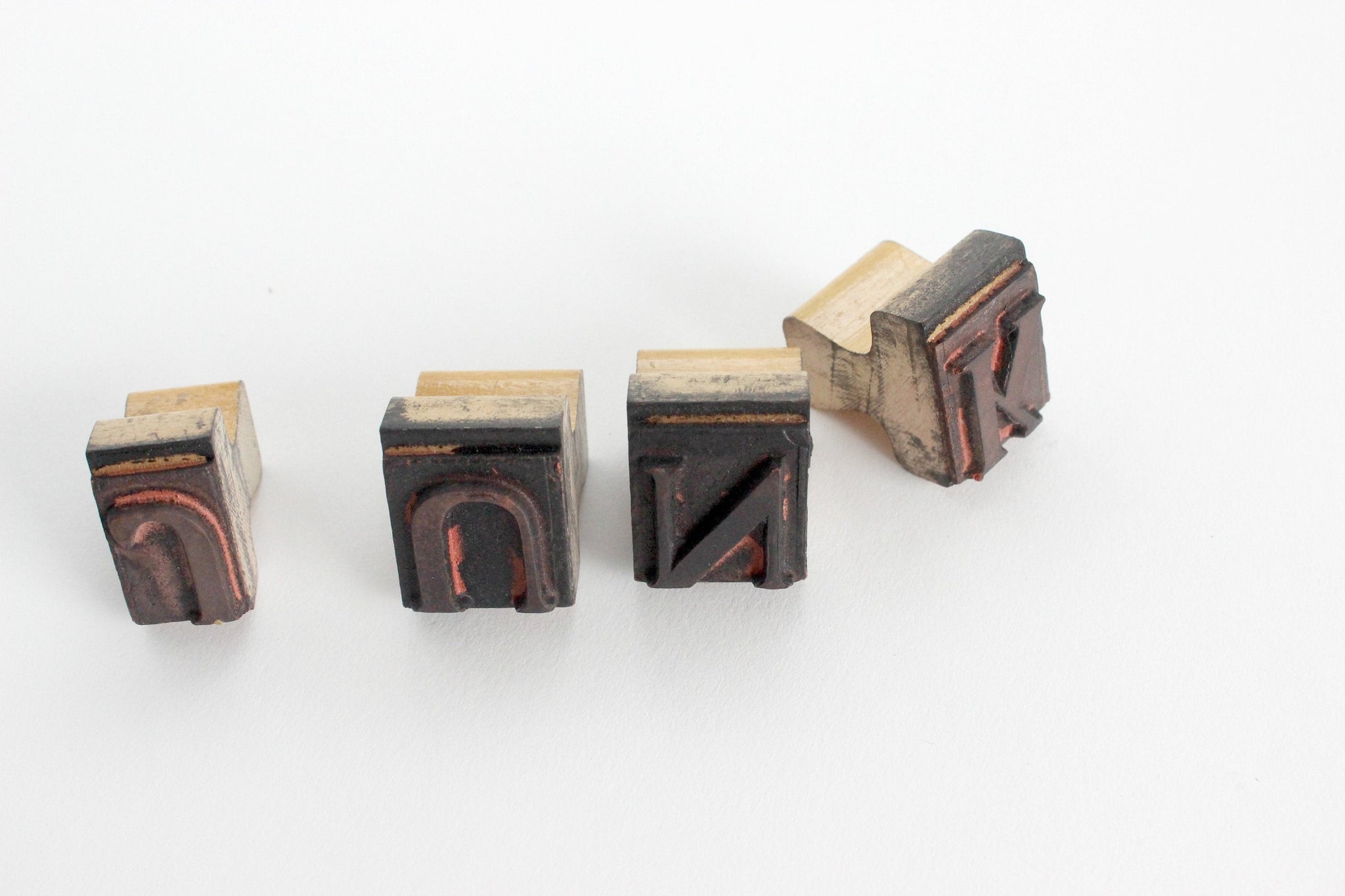 Vintage Letter Stamps, Individual Letter Stamps That Spell J-U-N-K