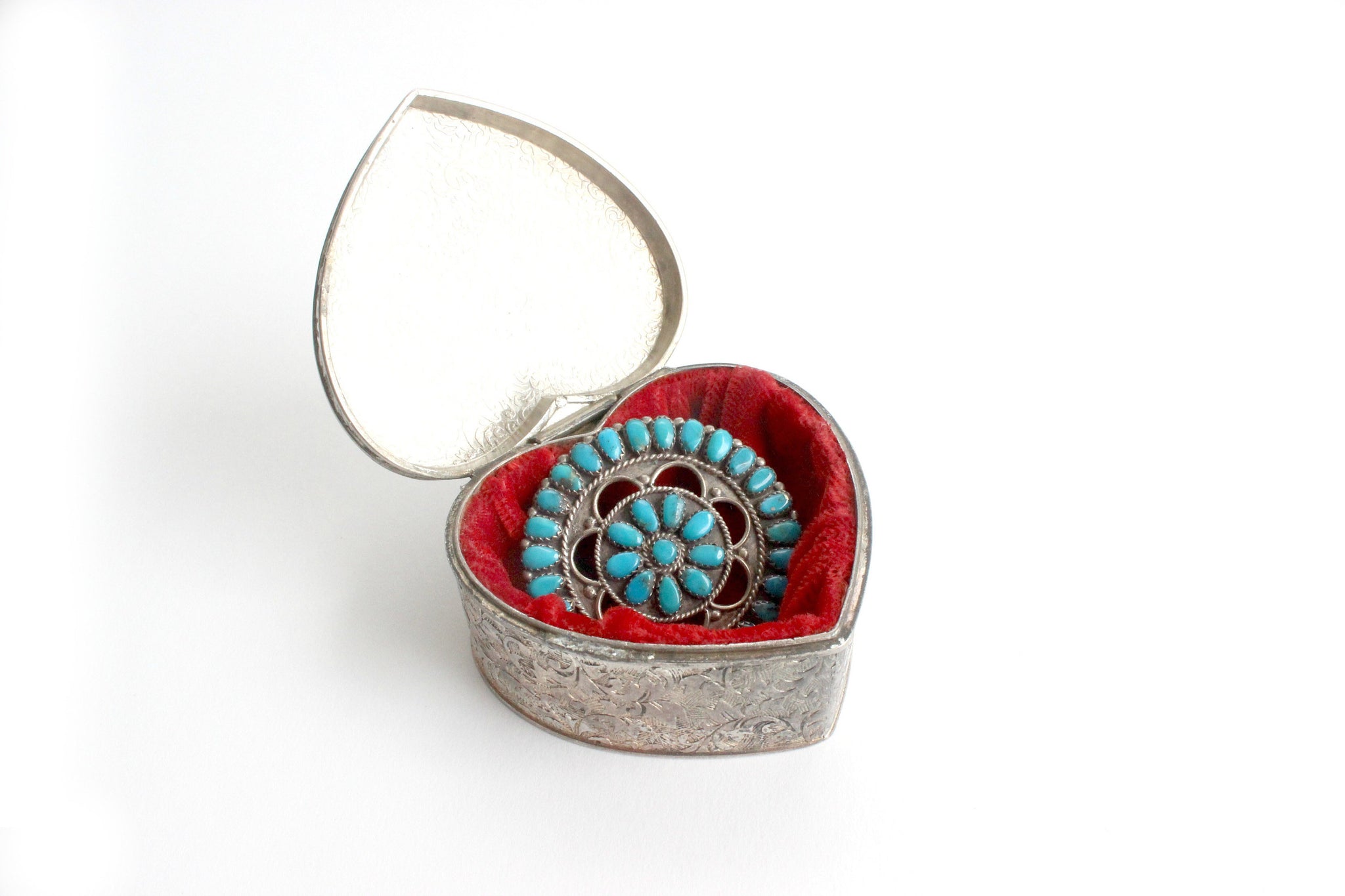 Silver Plated Jewelry Box, Heart Shaped Gift Box
