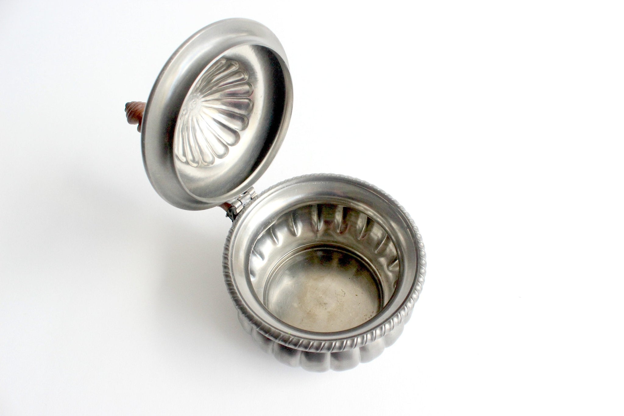 Vintage Italian Pewter Pot, Long Handled Pot With Lid