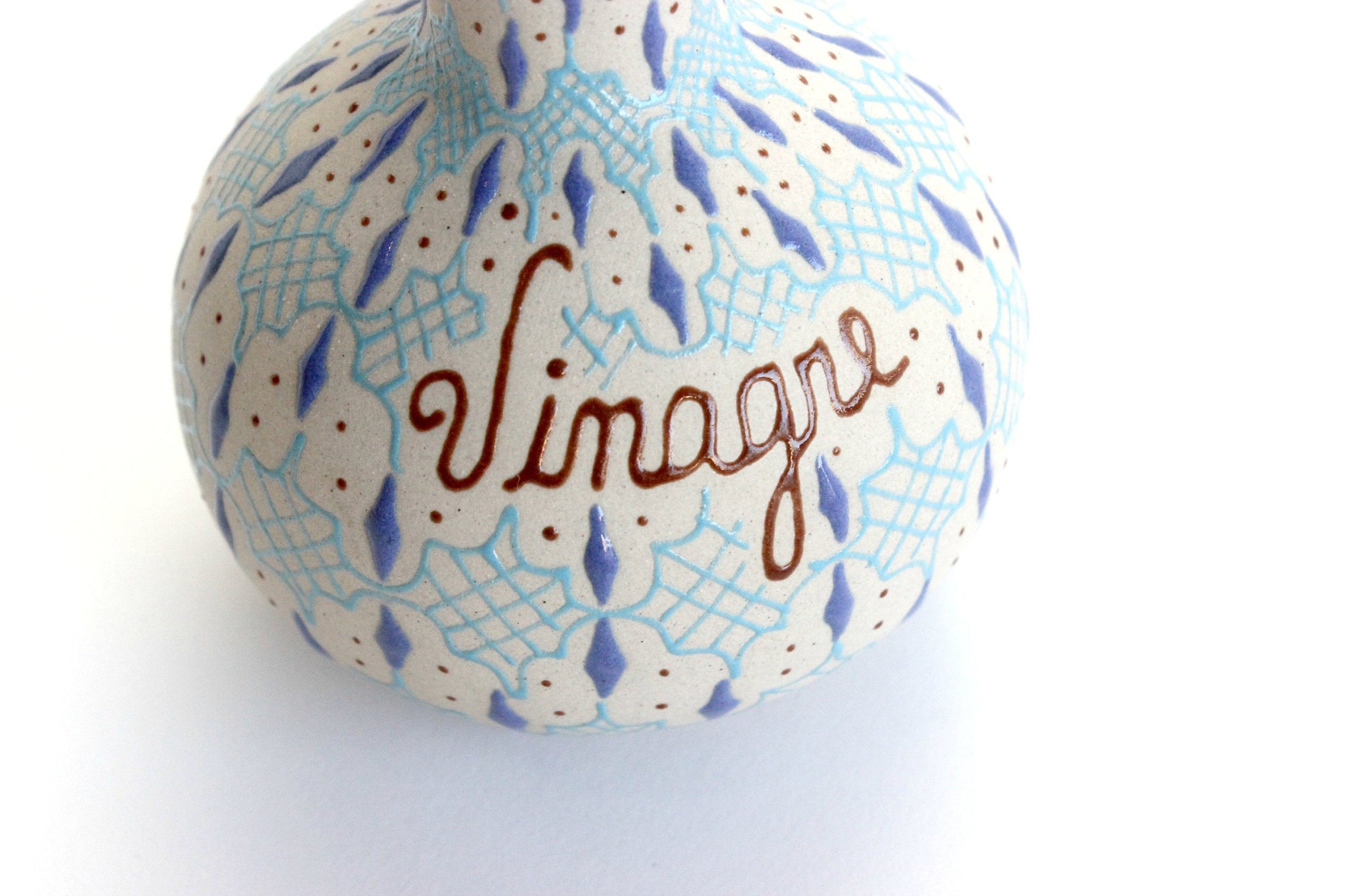 Oil & Vinegar Bottle Set, Hand Painted Pottery, Made in Mexico,
